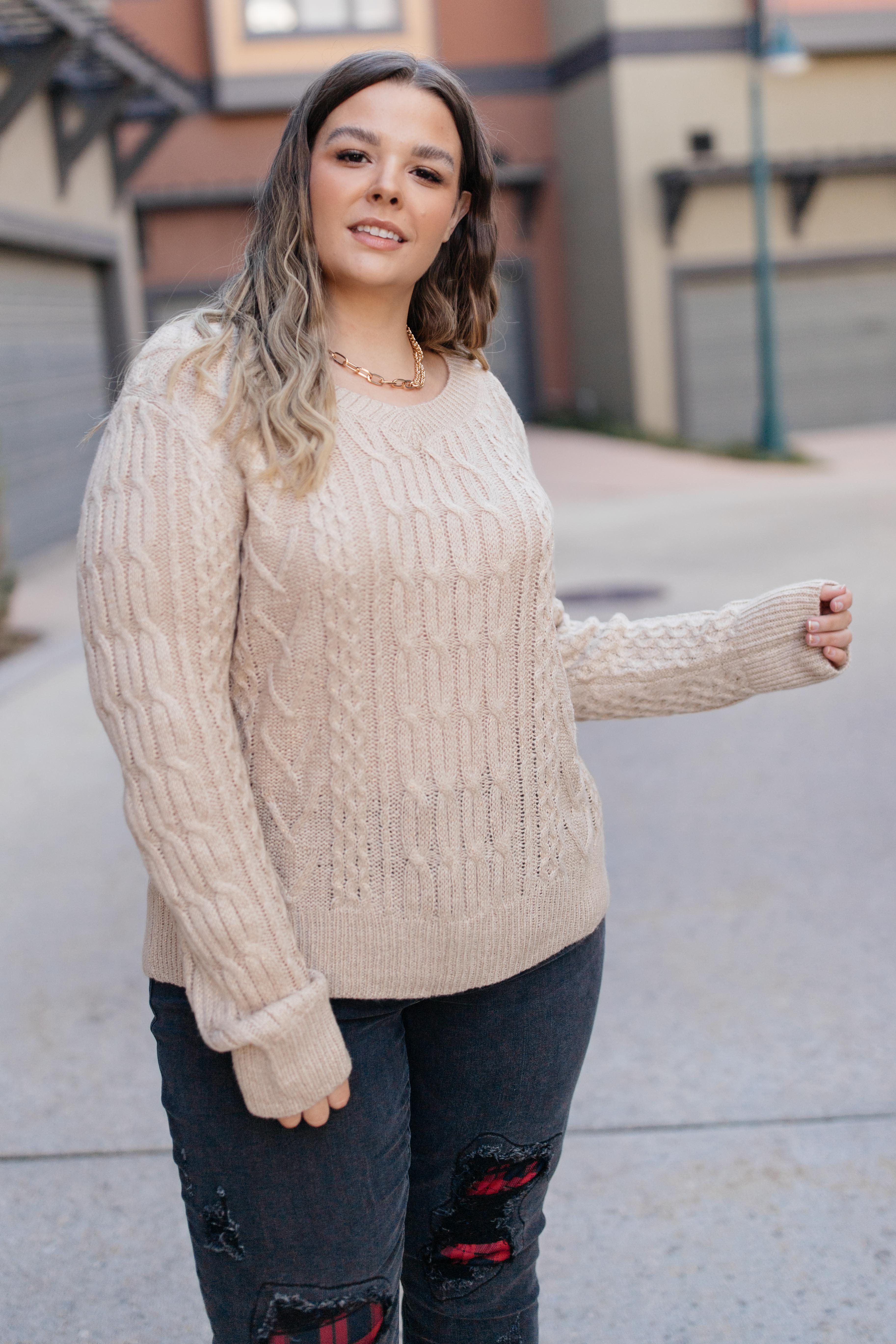 Cozy Cropped Sweater in Oatmeal