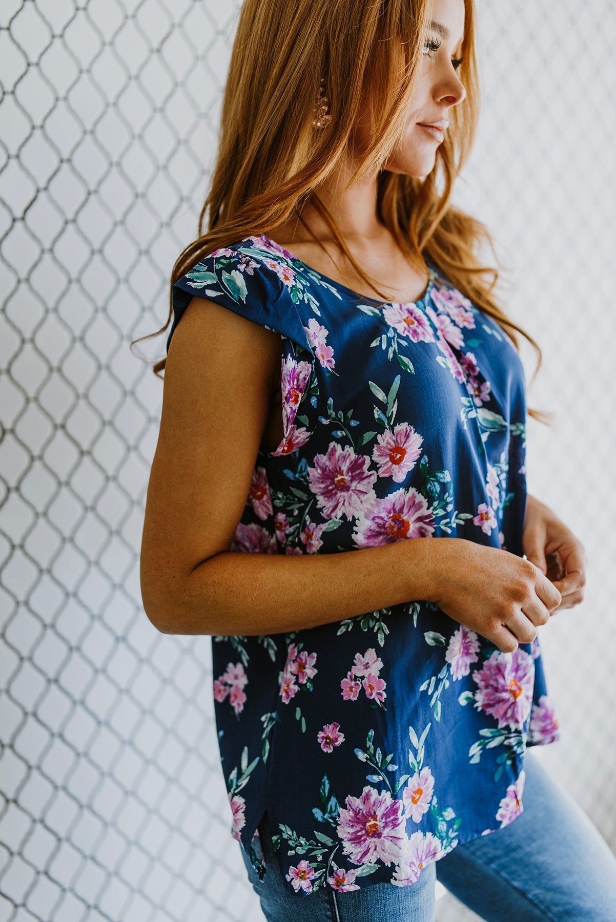 Crowd Charmer Floral Cap Sleeve Blouse