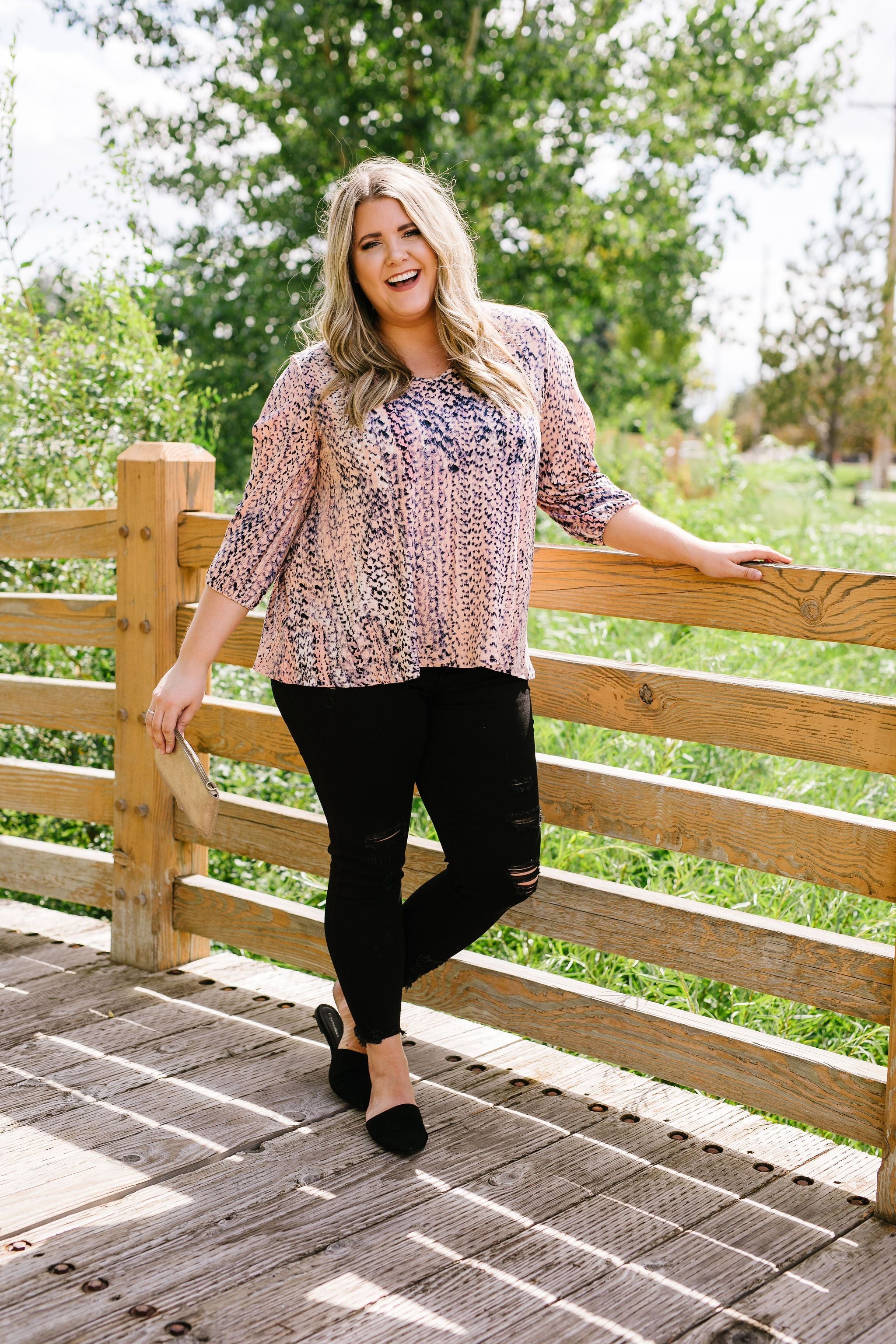 Deconstructed Snakeskin Print Blouse