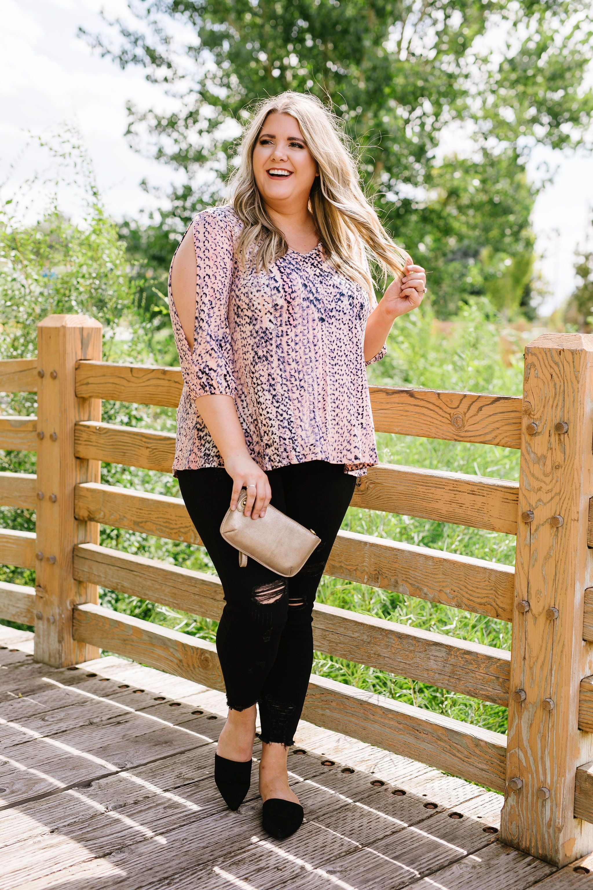 Deconstructed Snakeskin Print Blouse