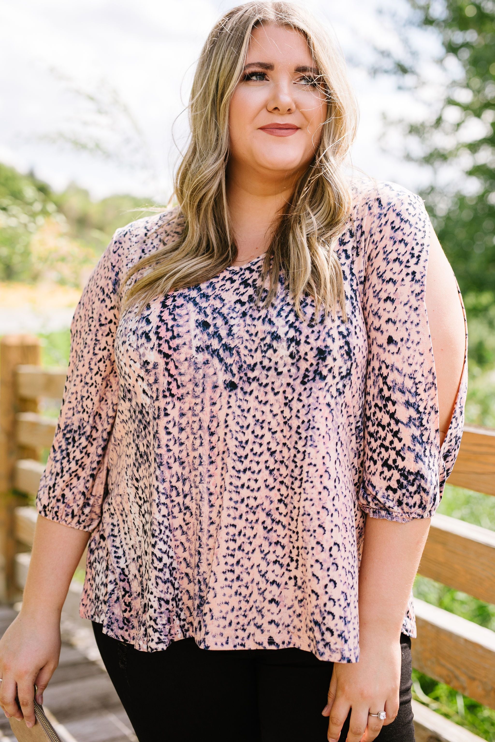 Deconstructed Snakeskin Print Blouse