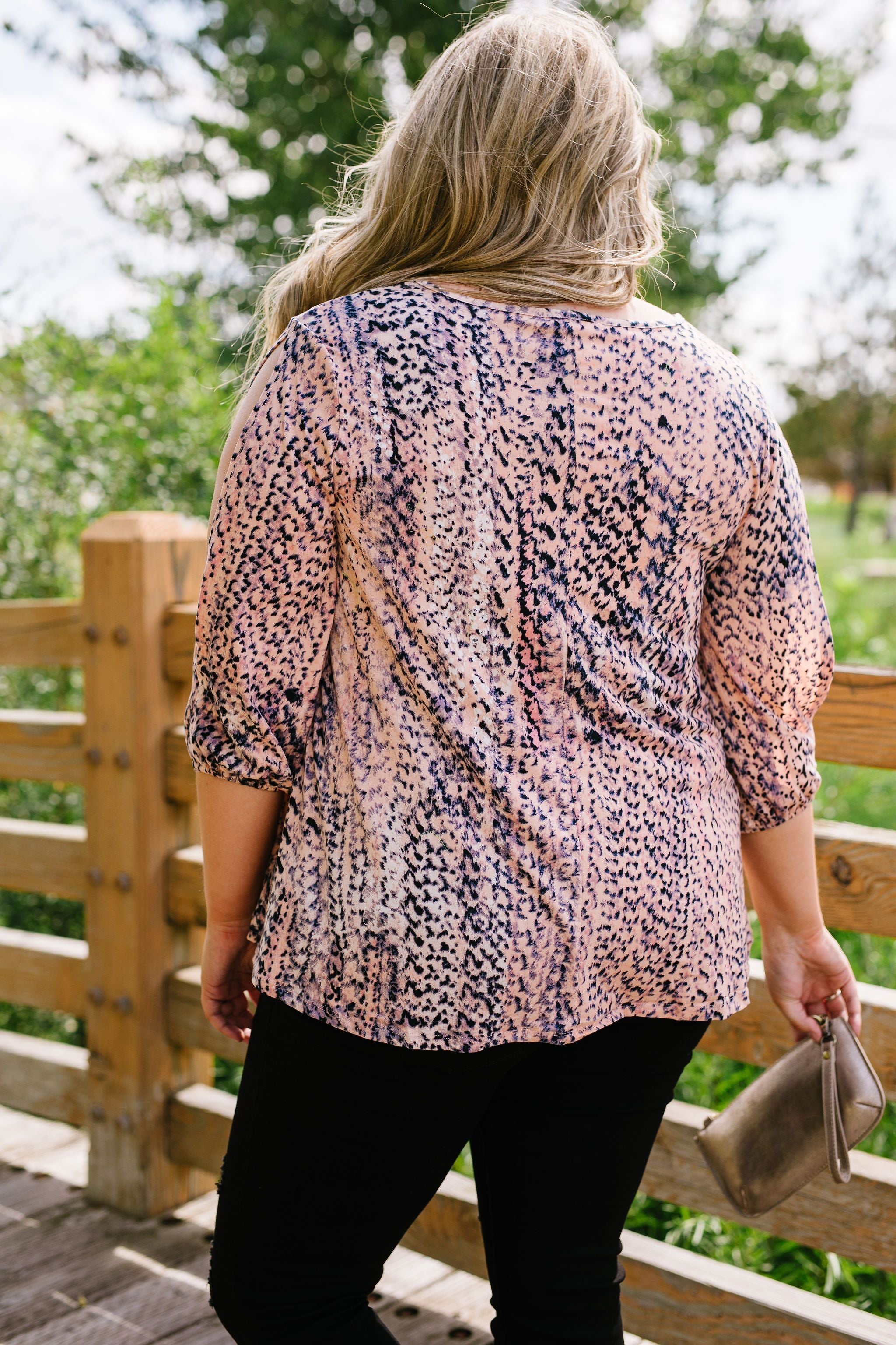 Deconstructed Snakeskin Print Blouse