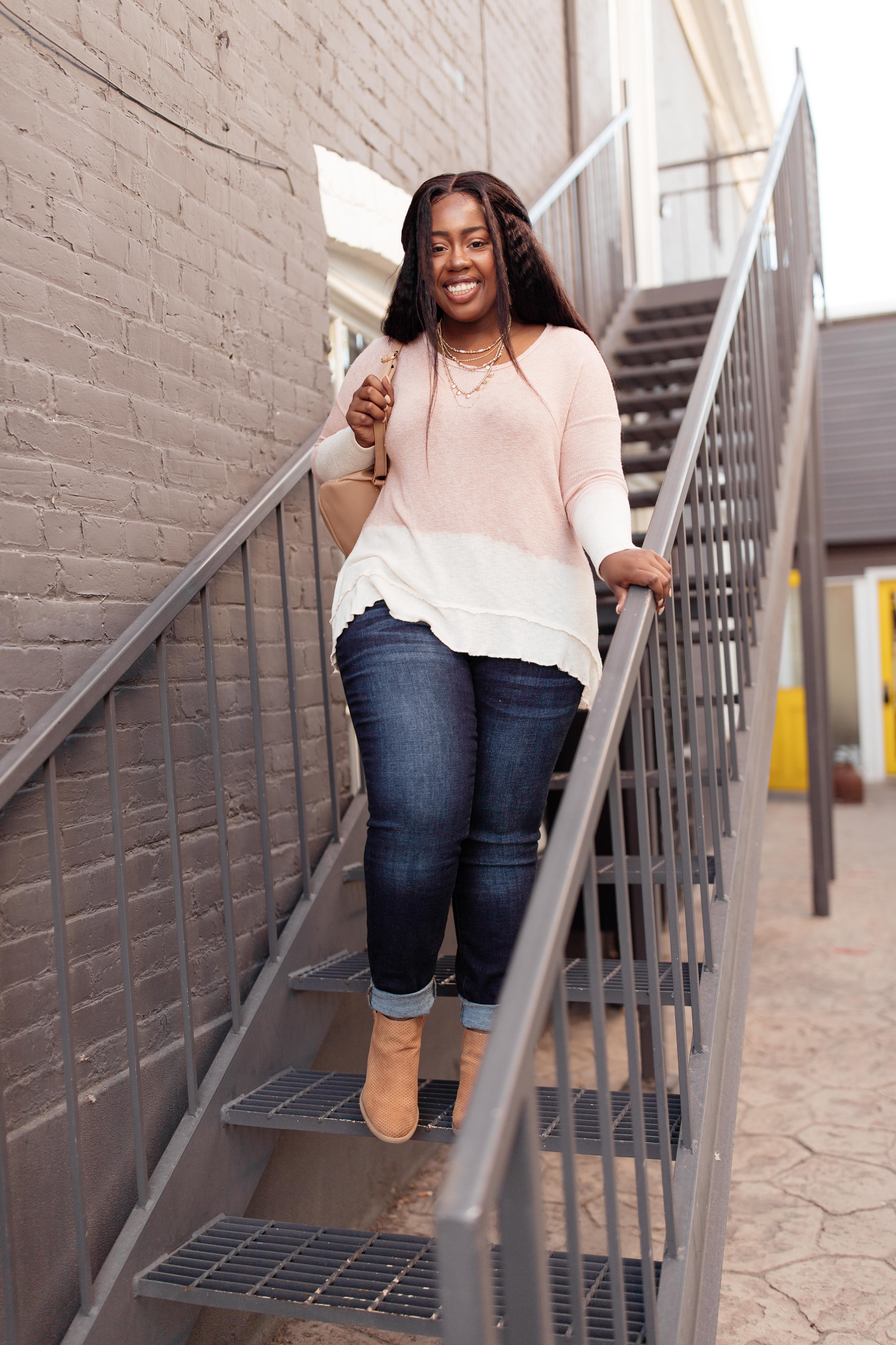 Delightfully Dipped Dusty Rose Top