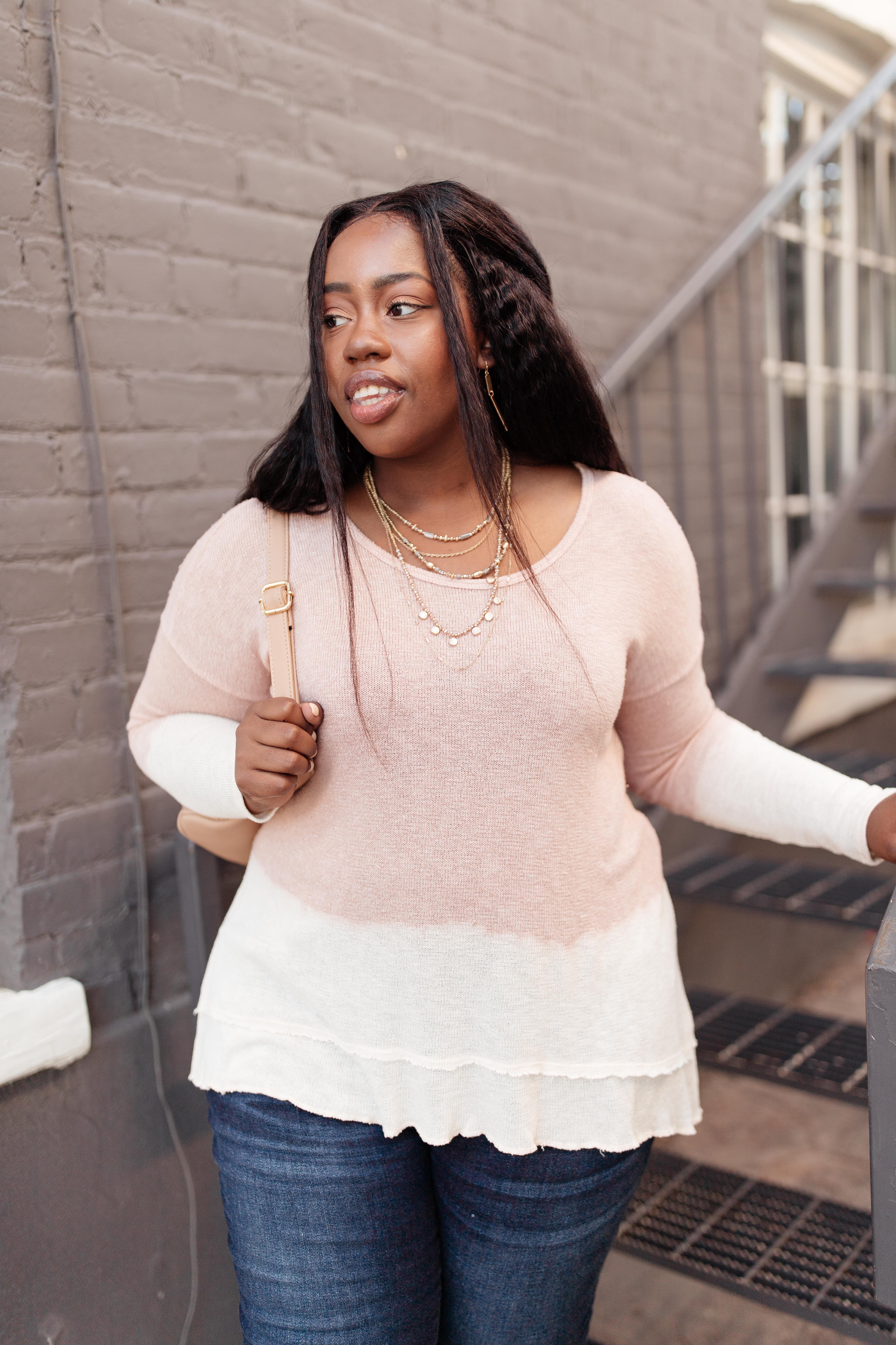 Delightfully Dipped Dusty Rose Top