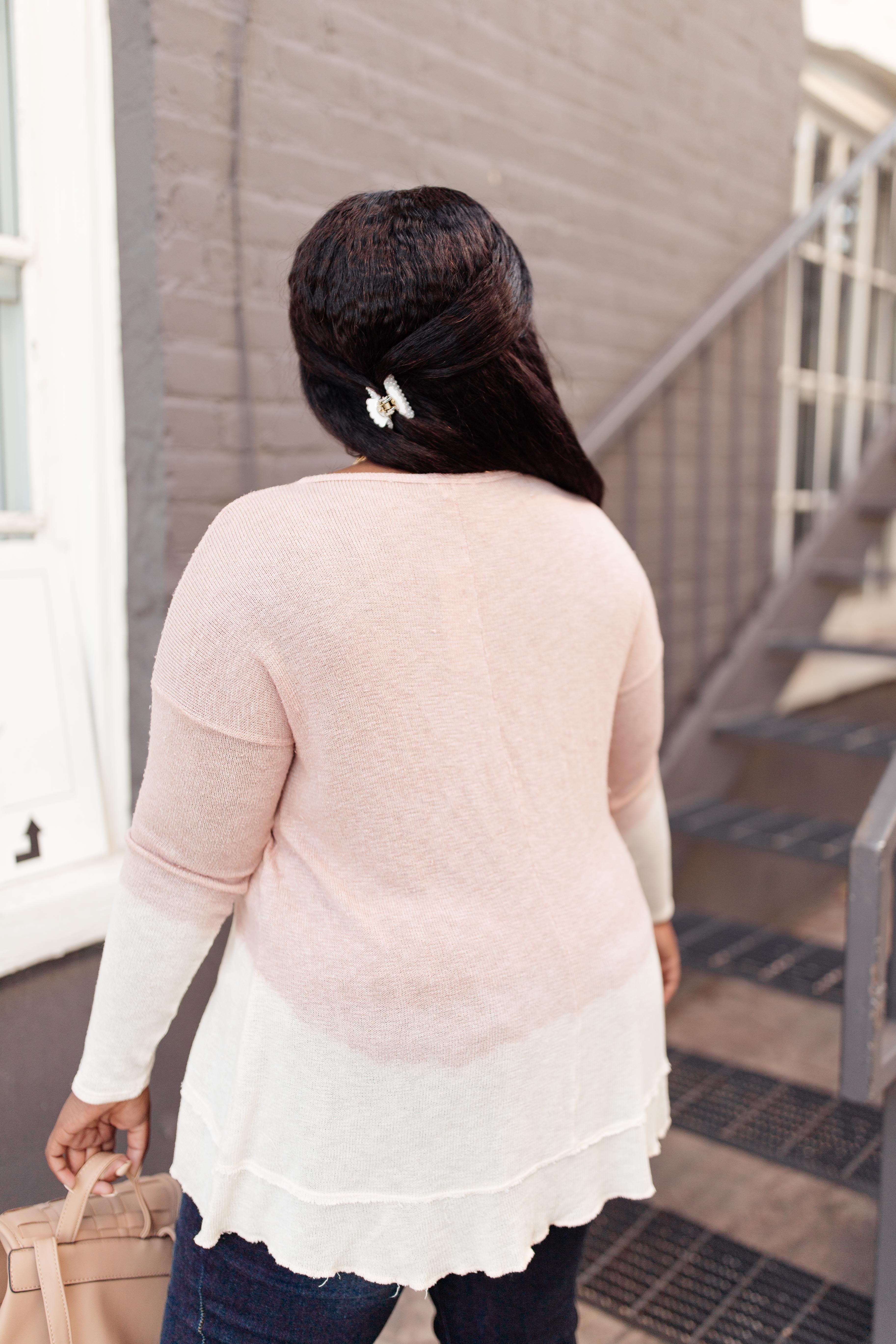 Delightfully Dipped Dusty Rose Top