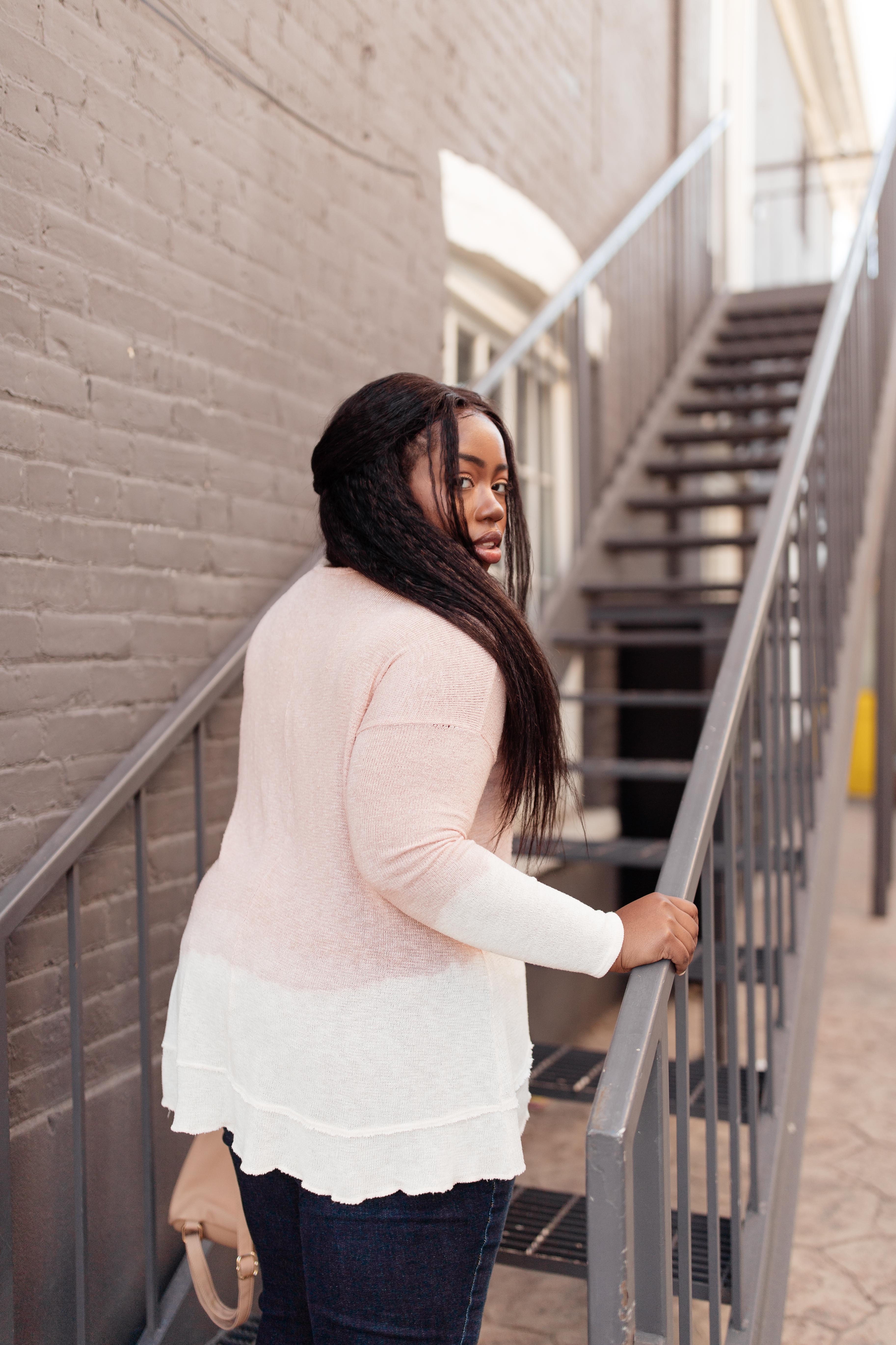 Delightfully Dipped Dusty Rose Top