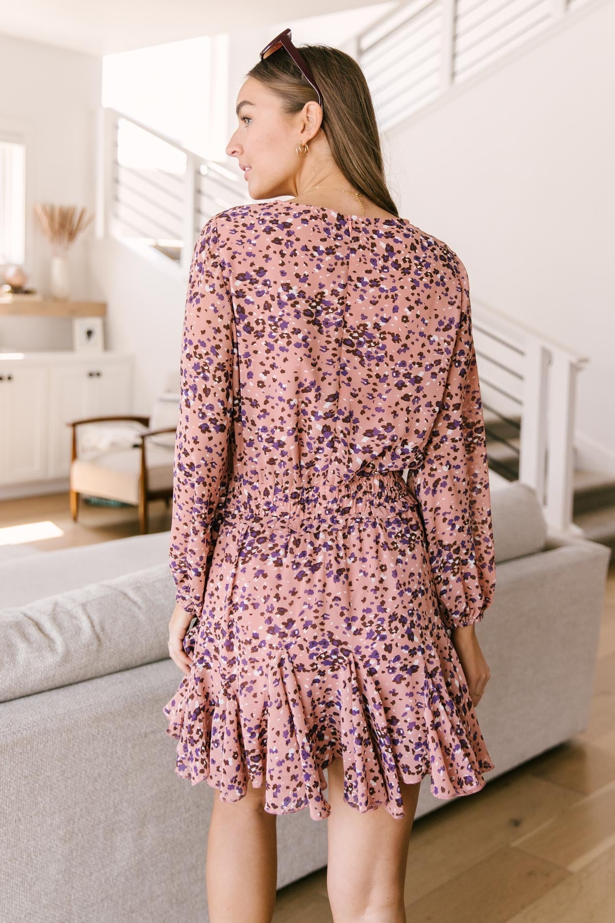 Fancy Me Floral Dress in Mauve