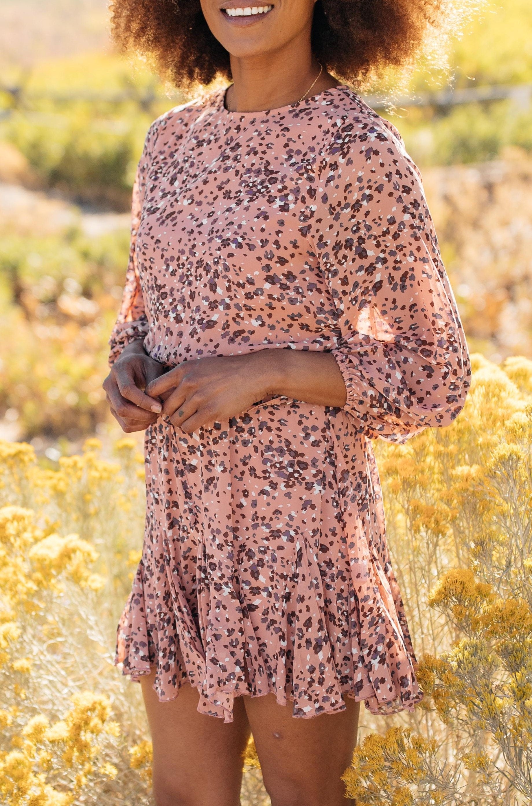 Fancy Me Floral Dress in Mauve