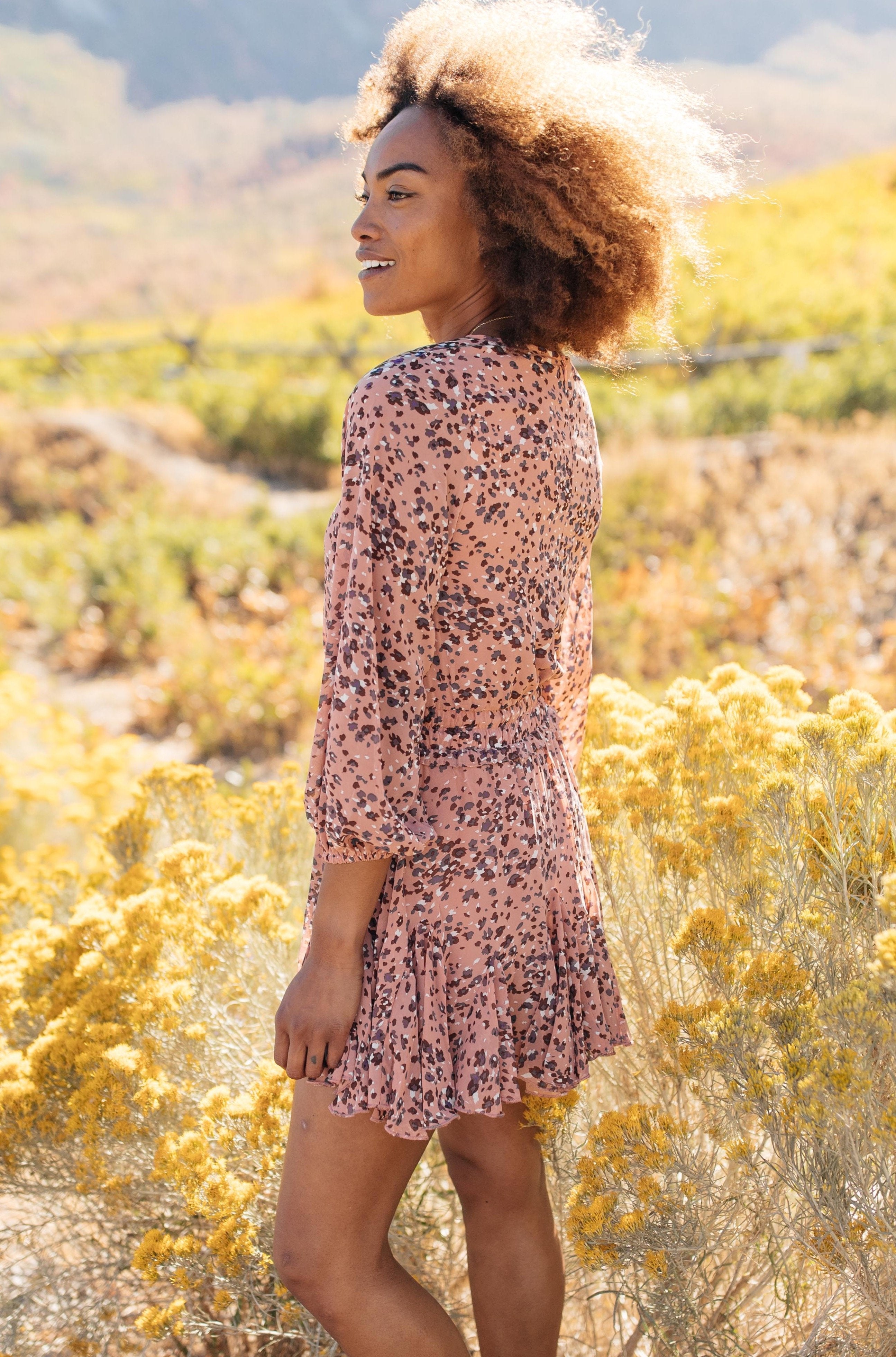 Fancy Me Floral Dress in Mauve