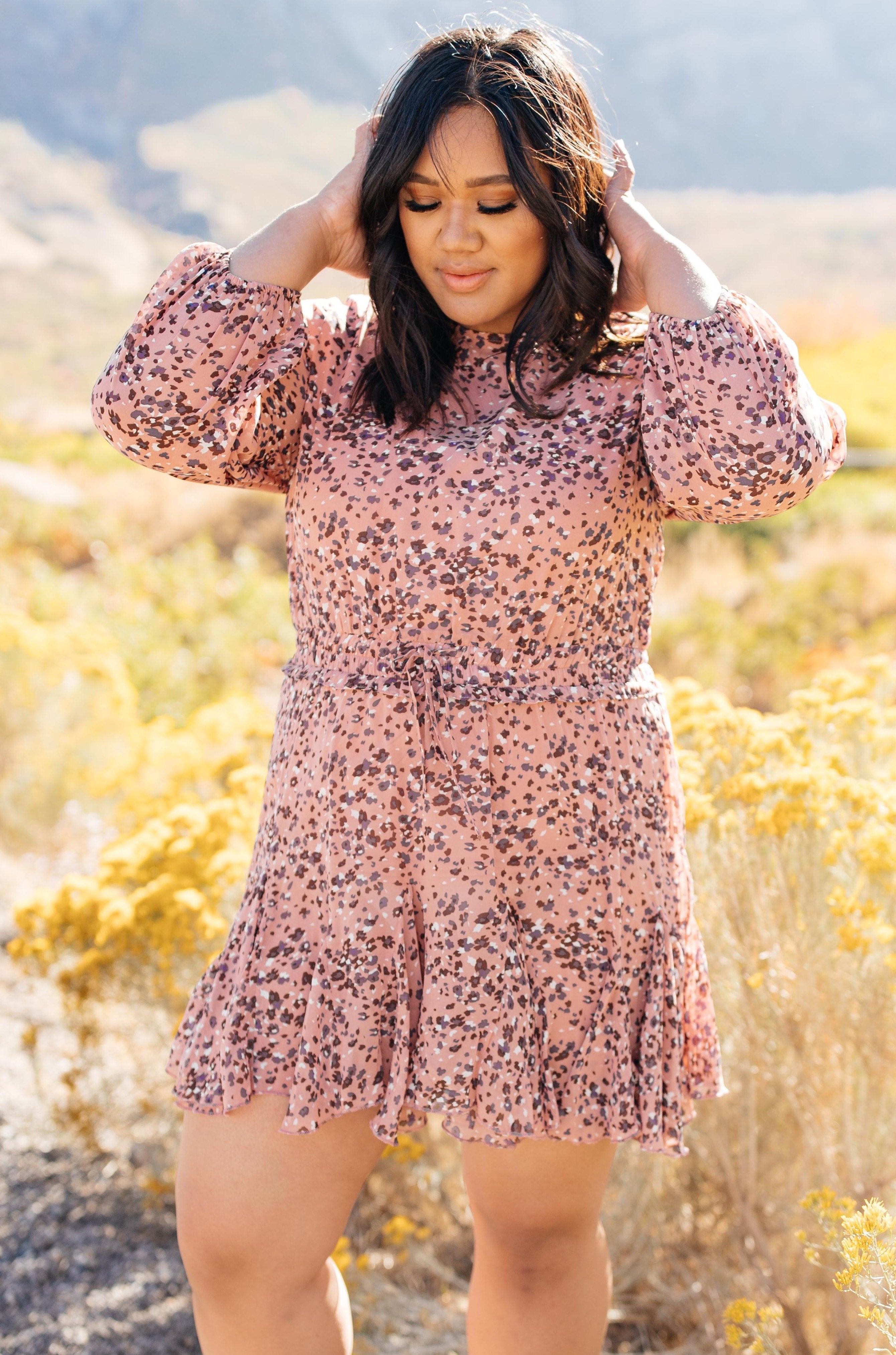 Fancy Me Floral Dress in Mauve