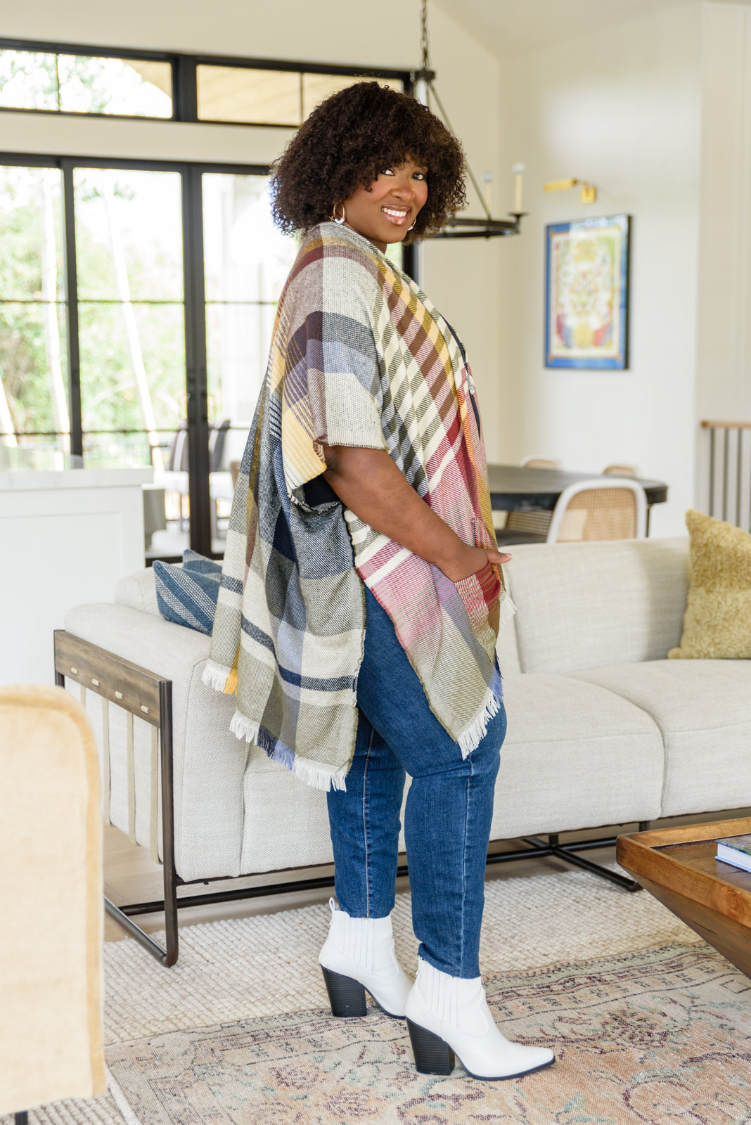 Feel The Air Plaid Kimono