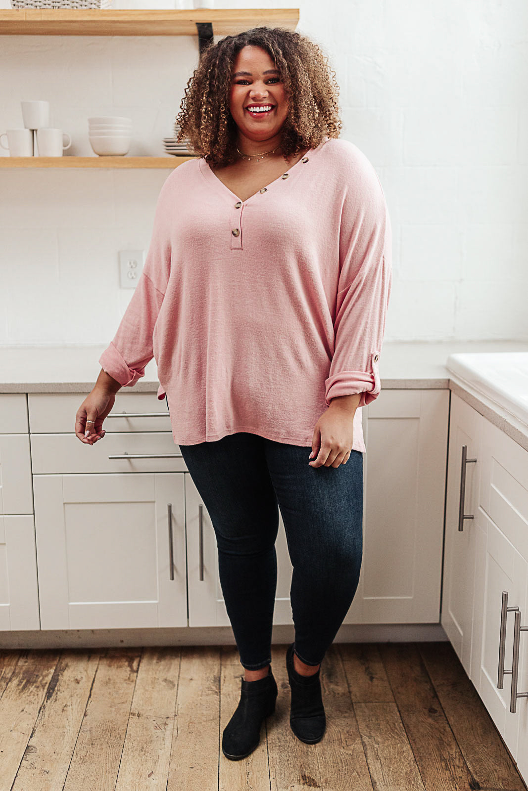 Feeling Cozy Top in Pink