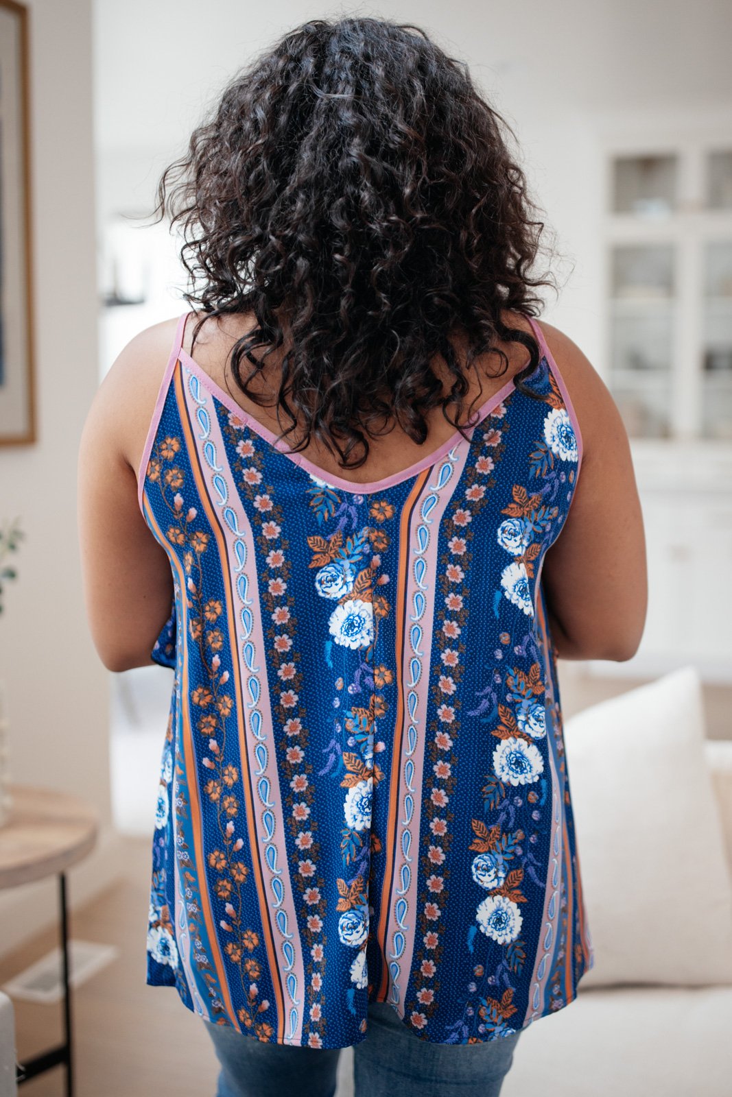 Flirty Florals Tank in Navy/Lavender