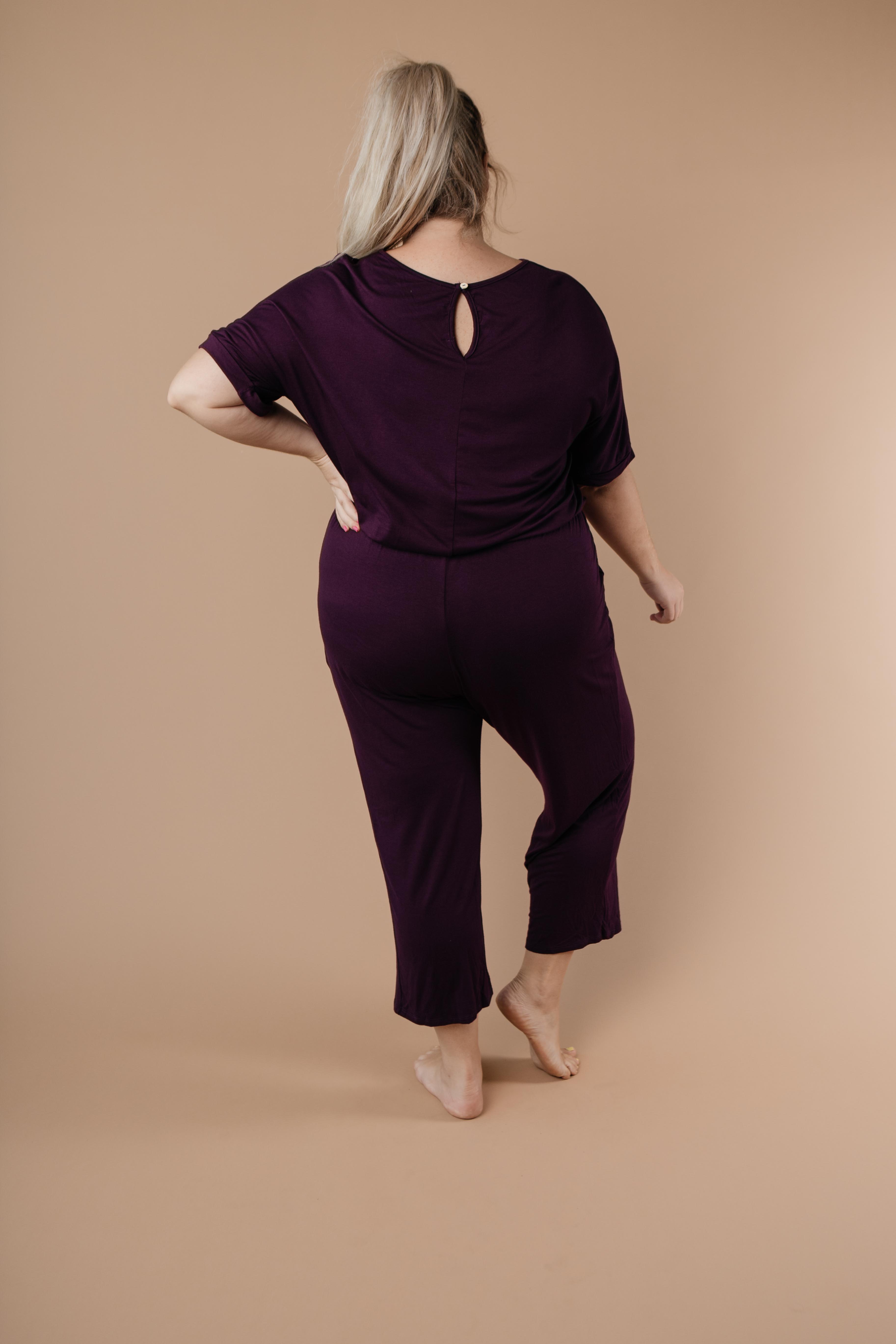 Girl Next Door Jumpsuit In Plum