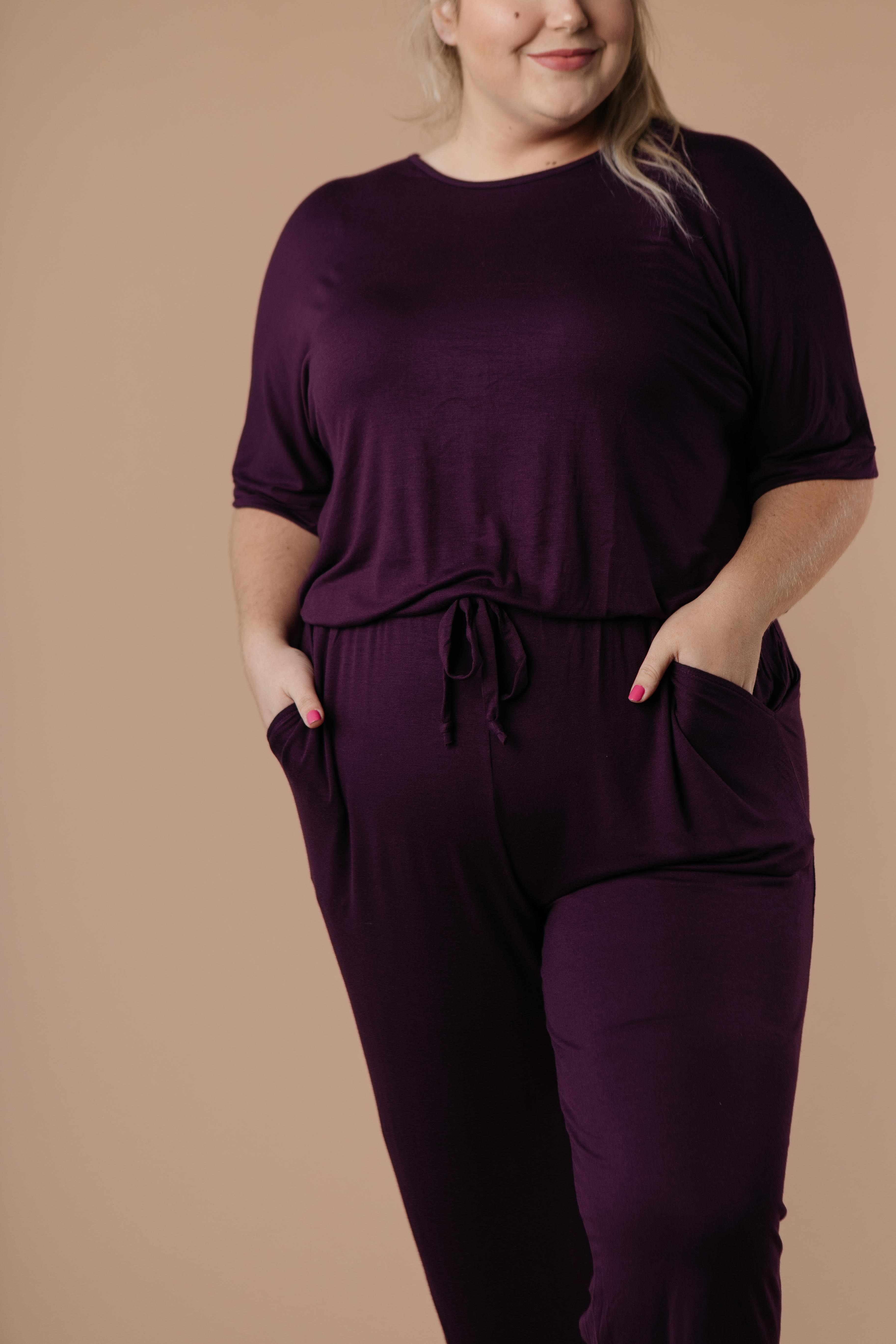 Girl Next Door Jumpsuit In Plum