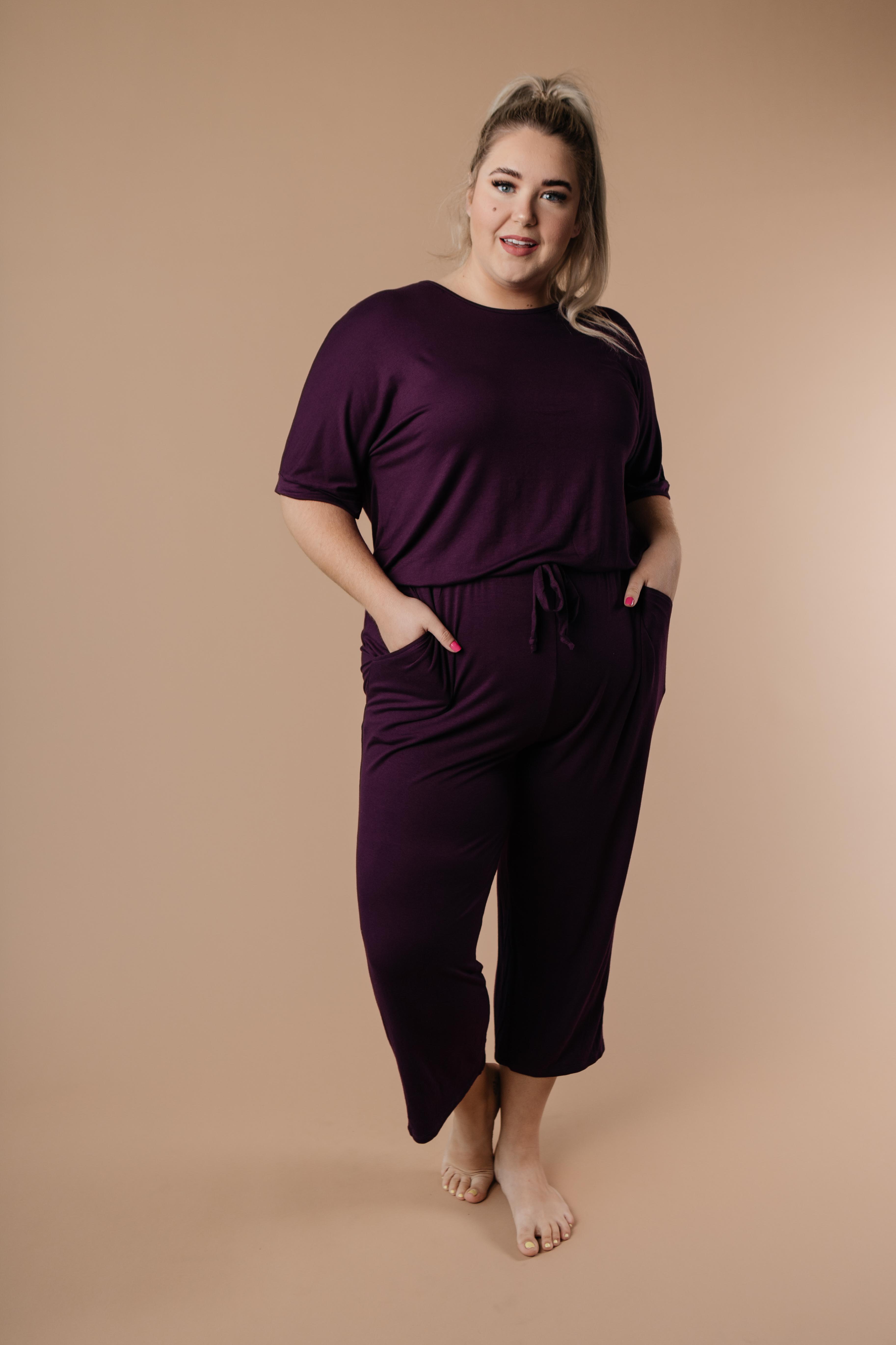 Girl Next Door Jumpsuit In Plum