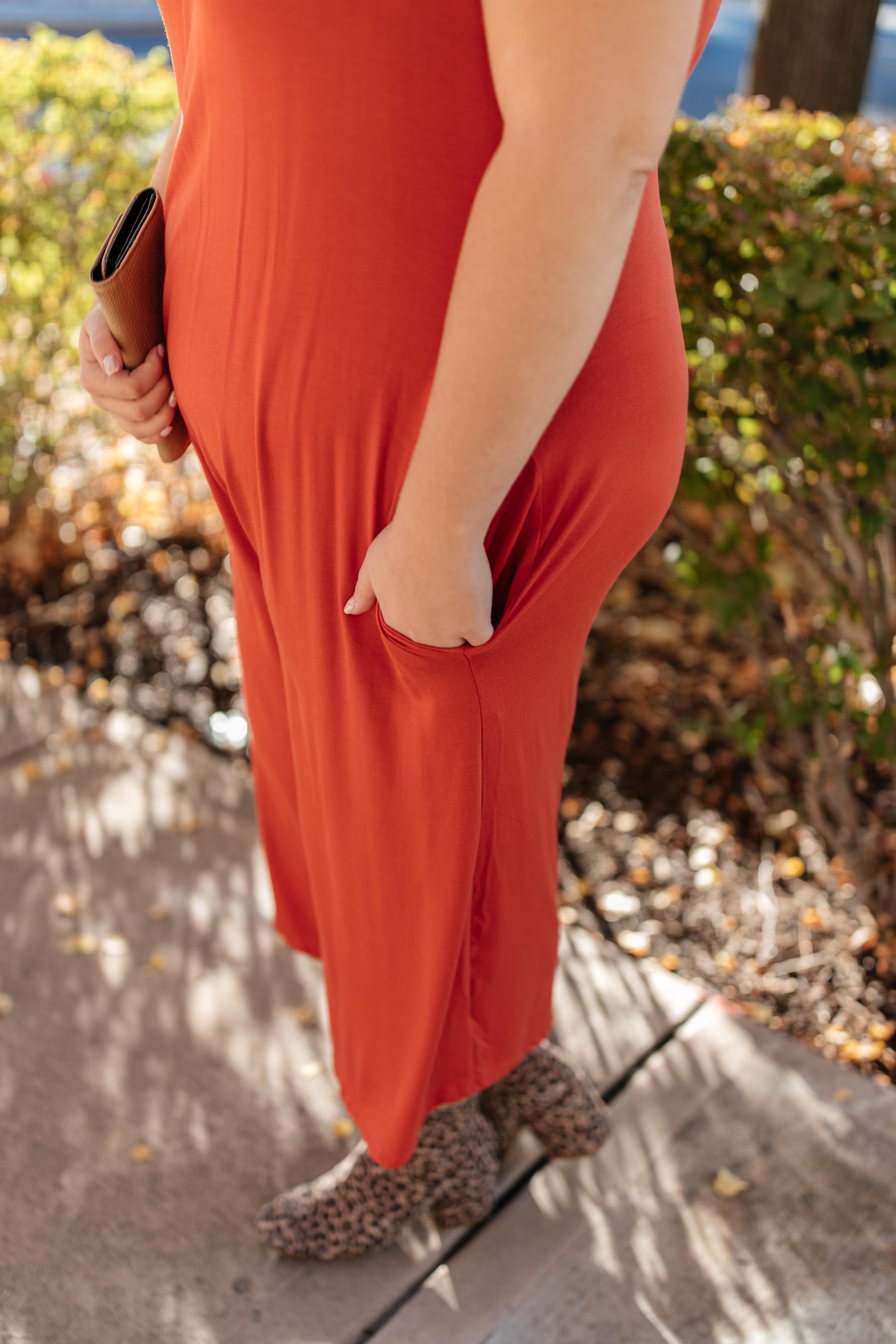 Good Better Best Cropped Tank Jumpsuit in Rust