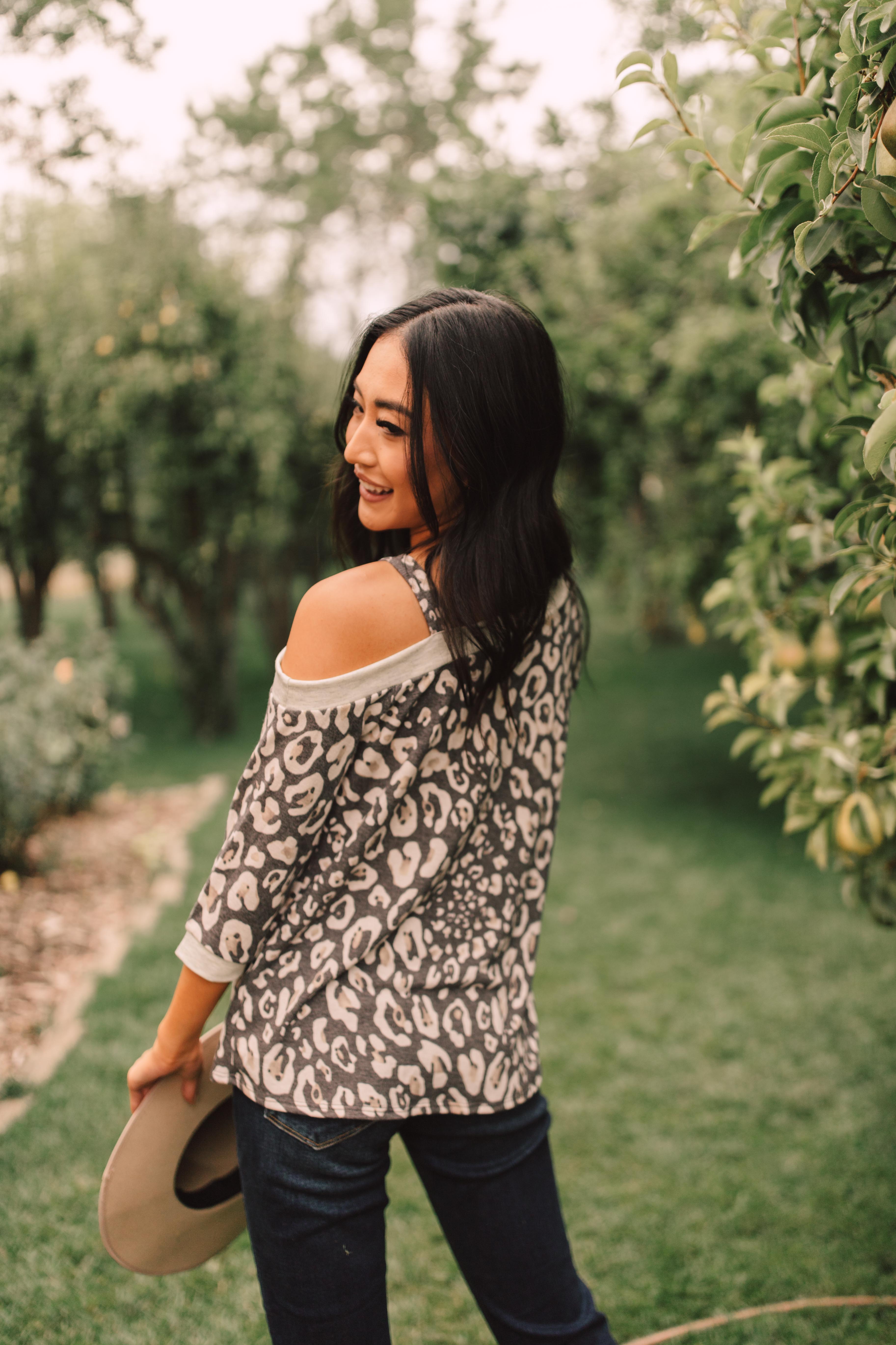 Grin & Bare It Animal Print Top