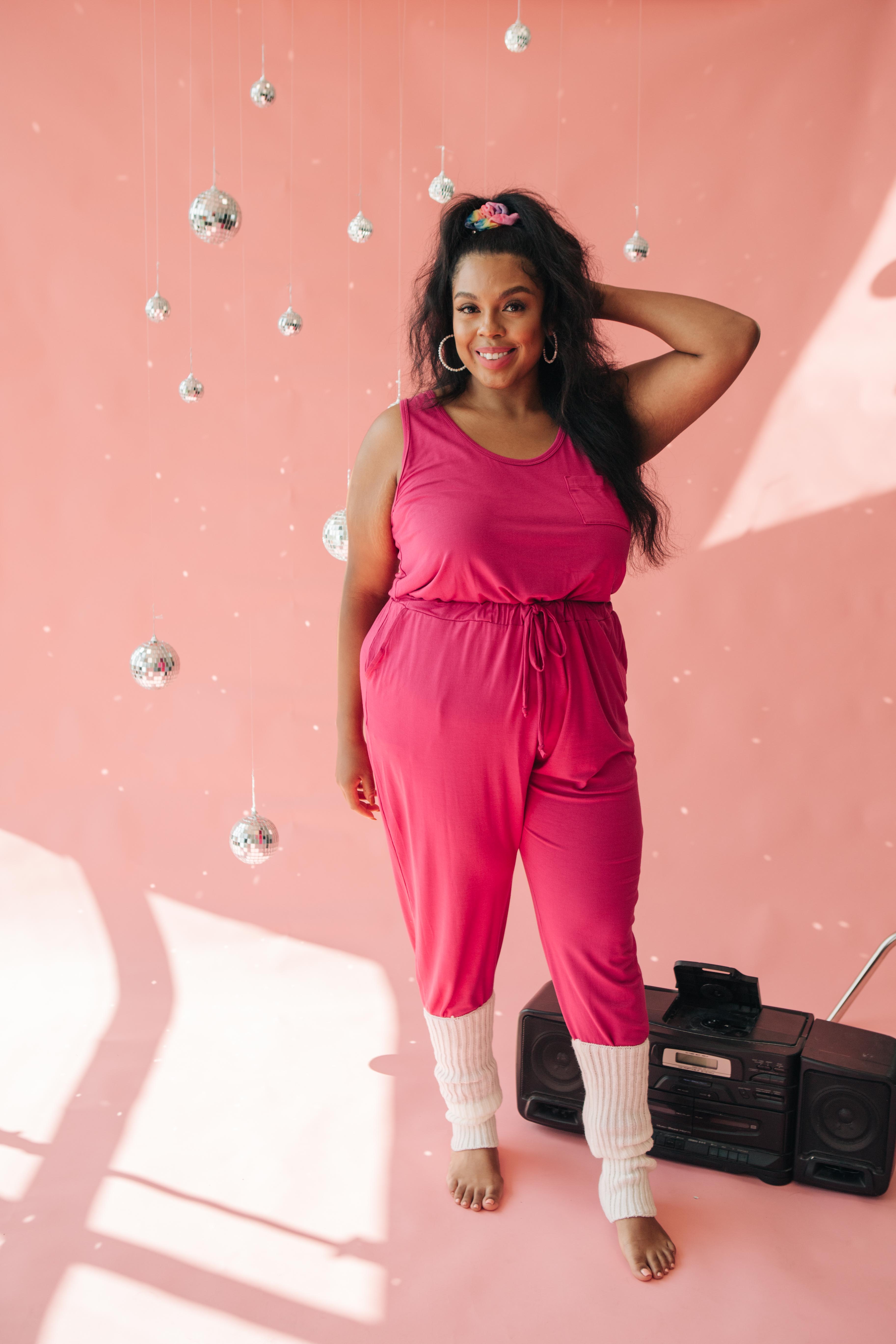 Jump In Jumpsuit In Hot Pink