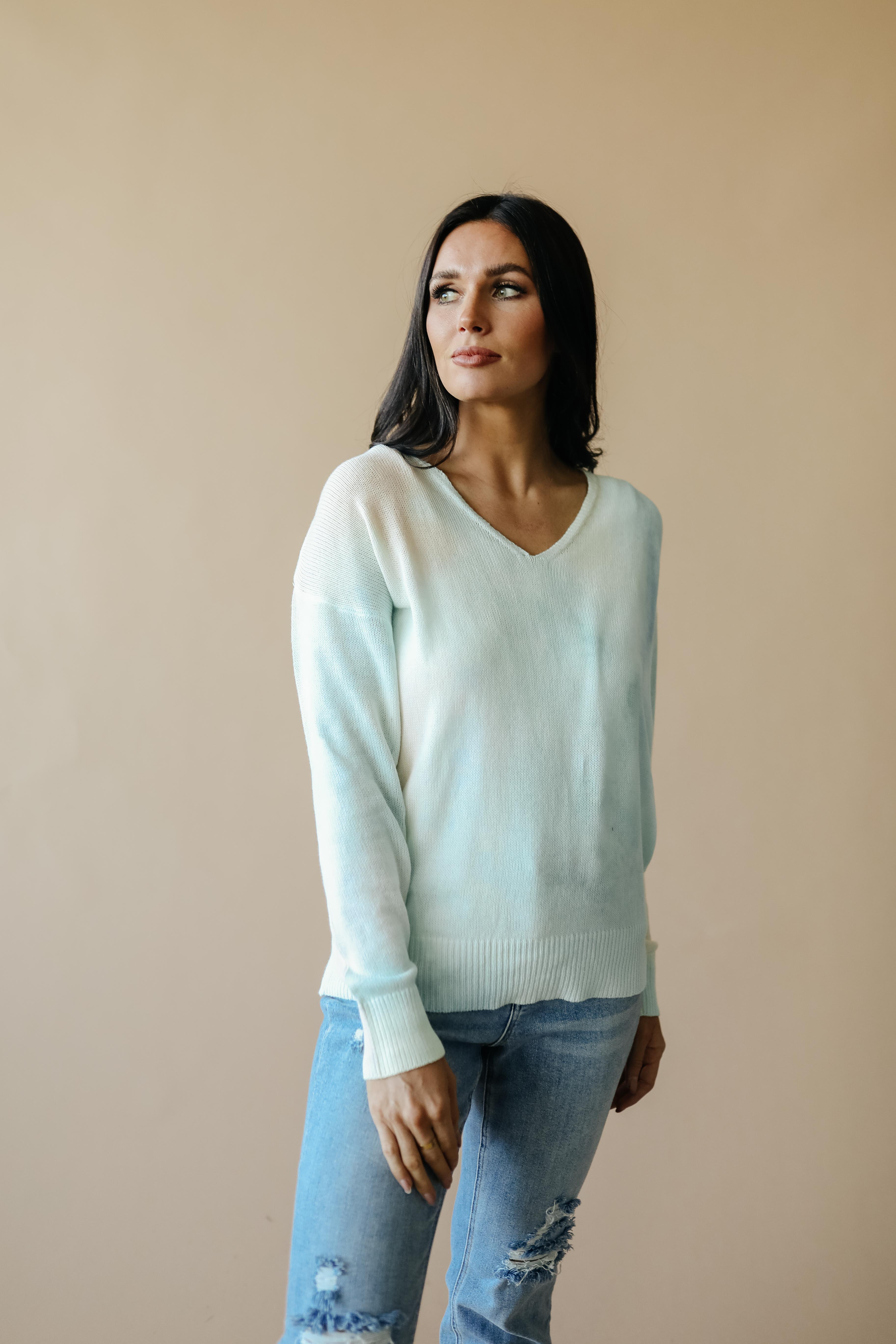 Heavenly Sweater In Pale Peach & Aqua