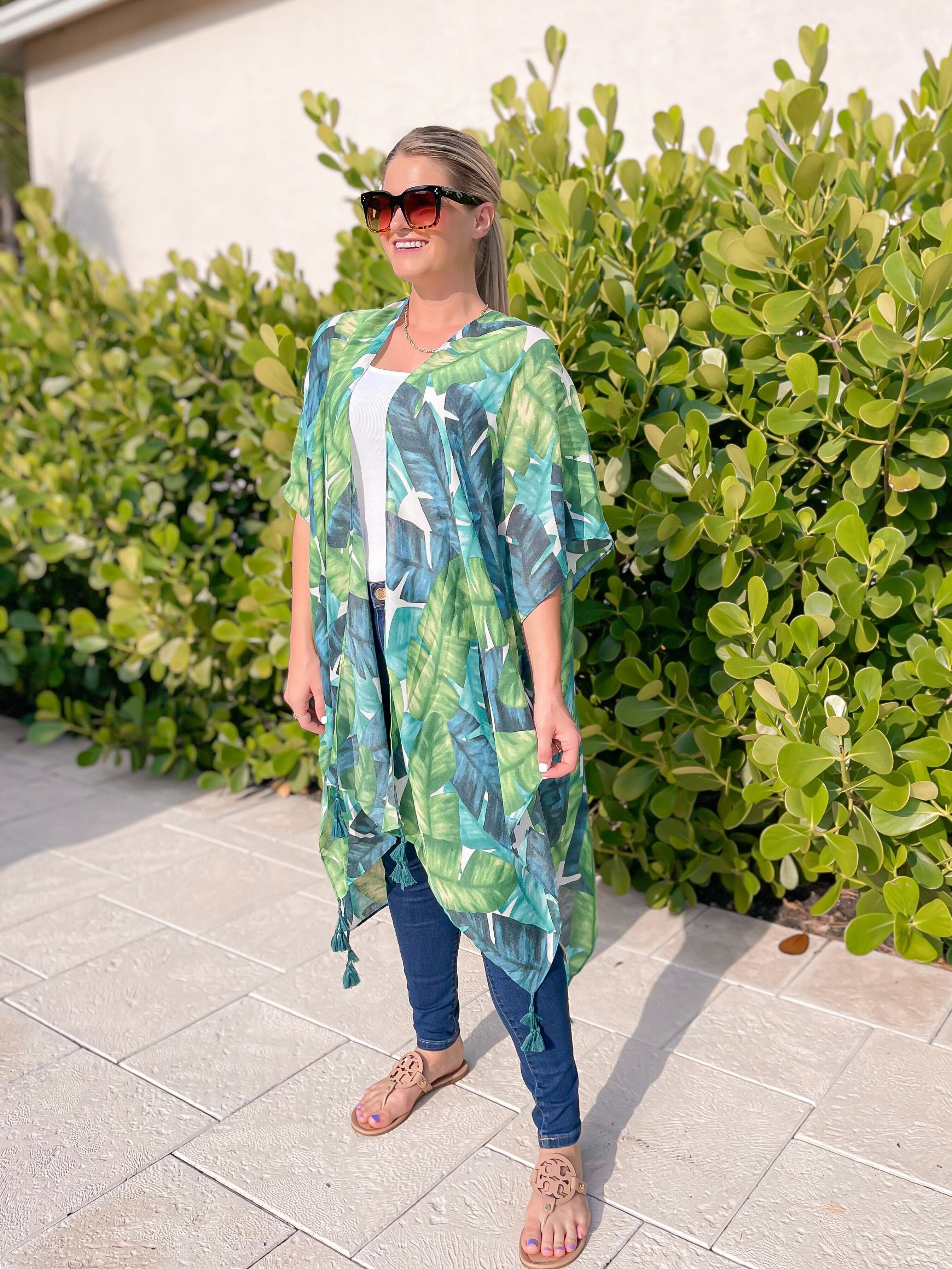 PREORDER: Palm Leaf Print Kimono in Three Colors