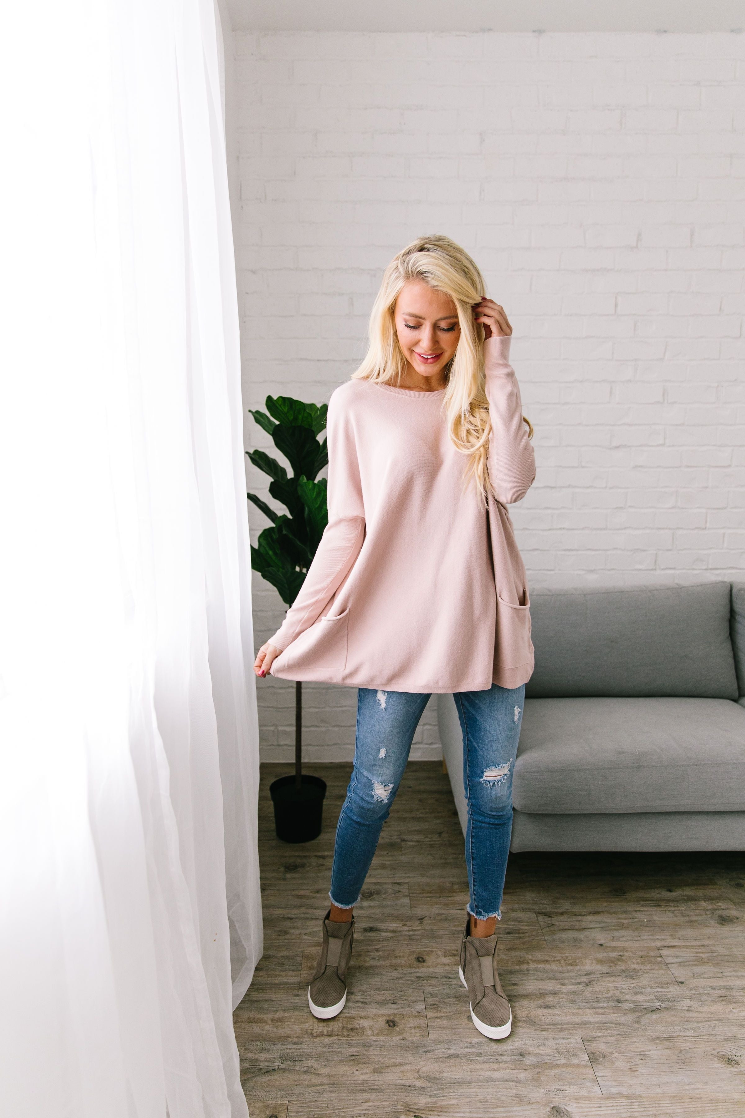 In The Pocket Tunic In Light Pink