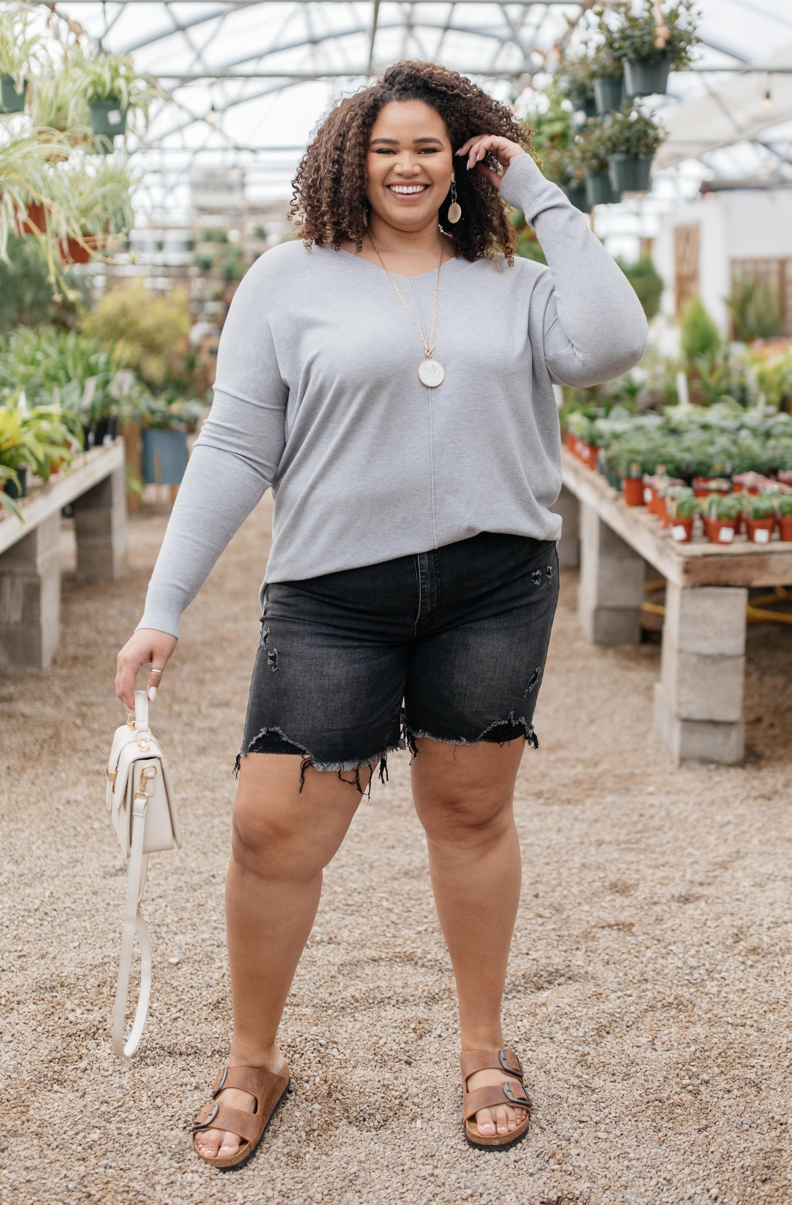 In Line Sweater in Heather Gray