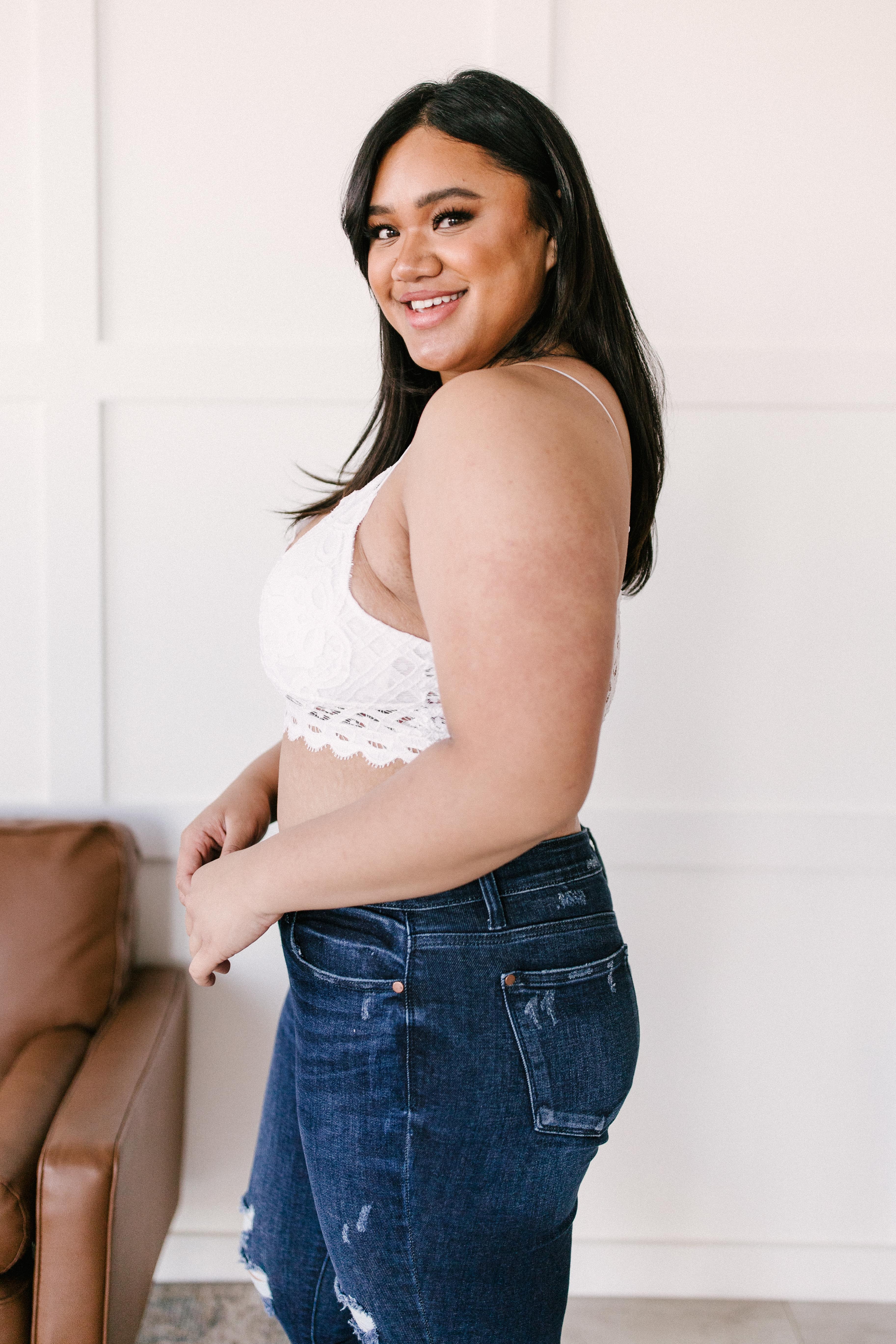 Lacey and Layered Bralette in White