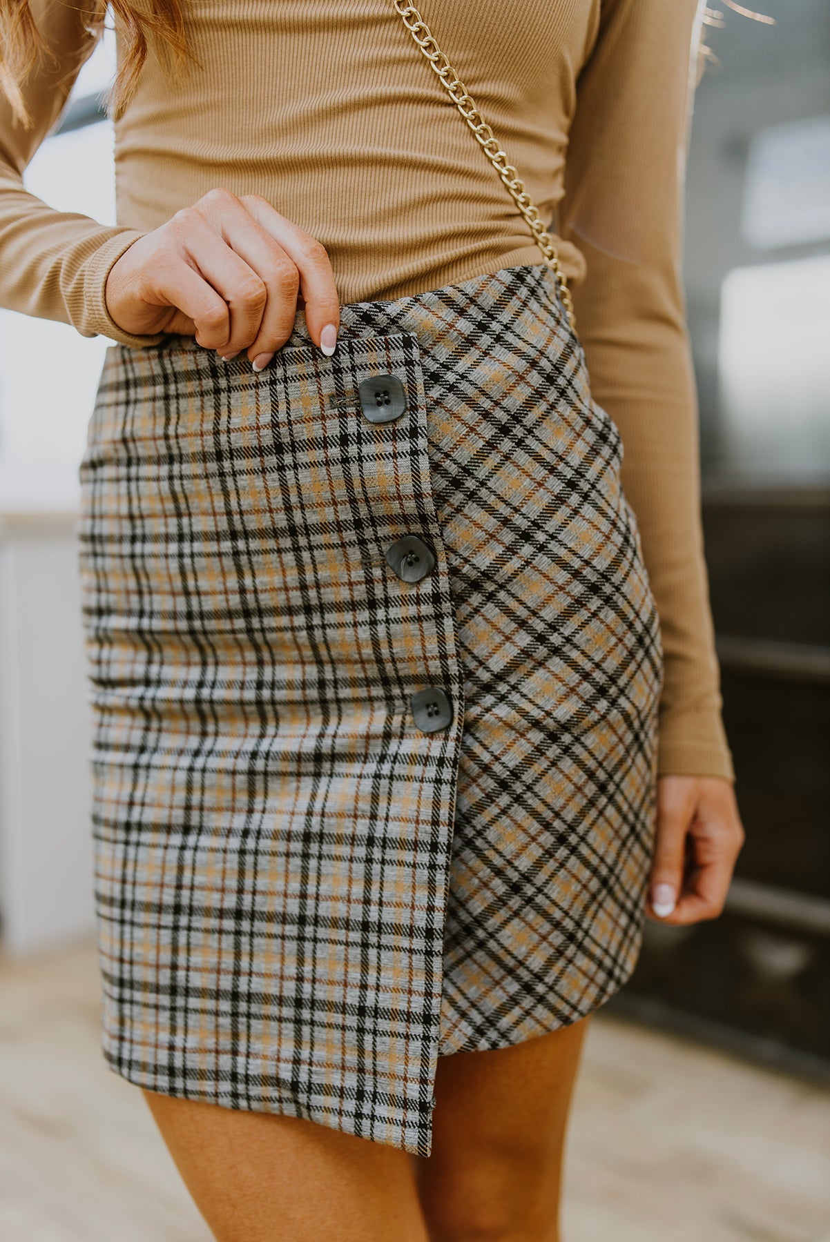 Late To Class Plaid Mini Skort