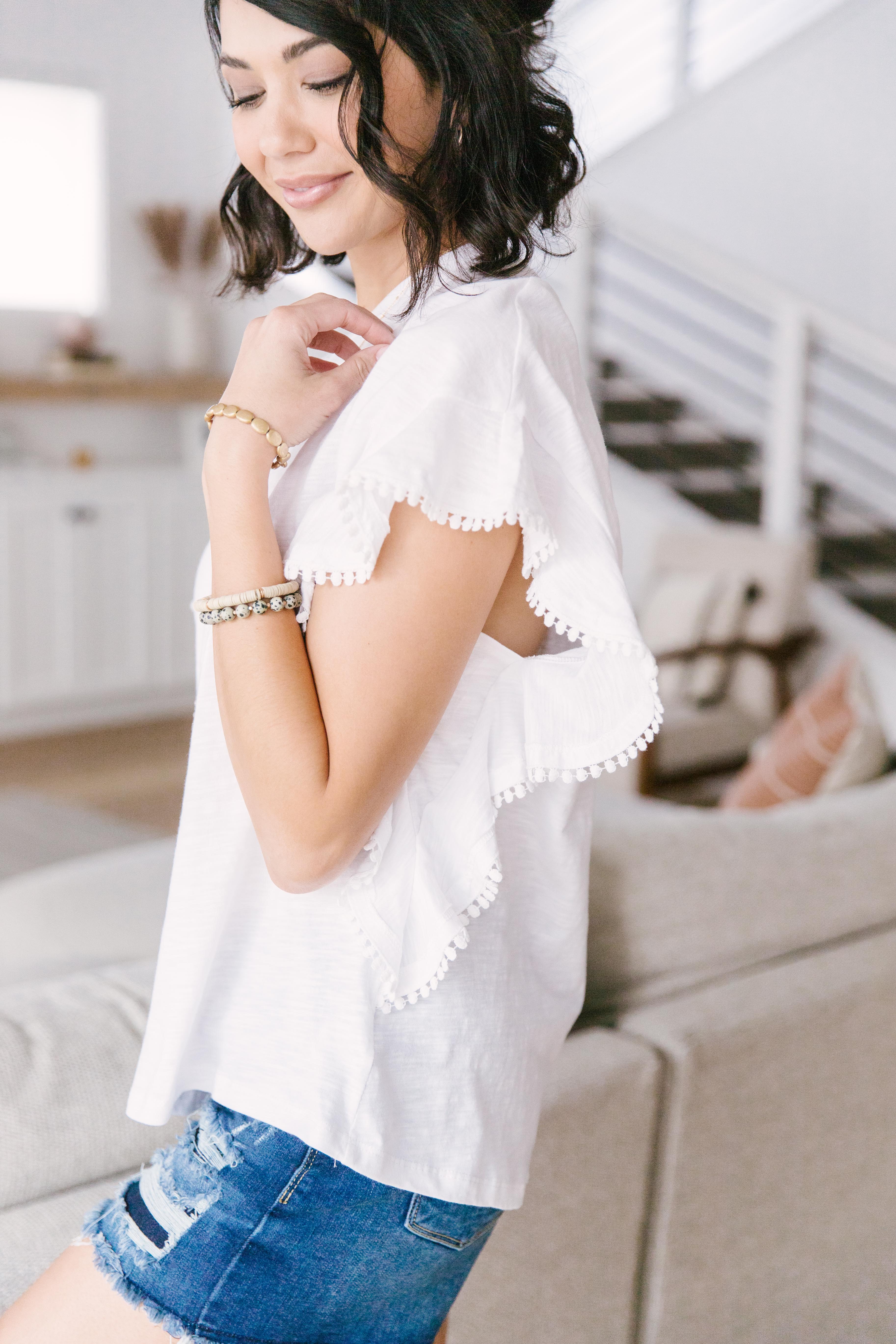 Lea Layered Top In White