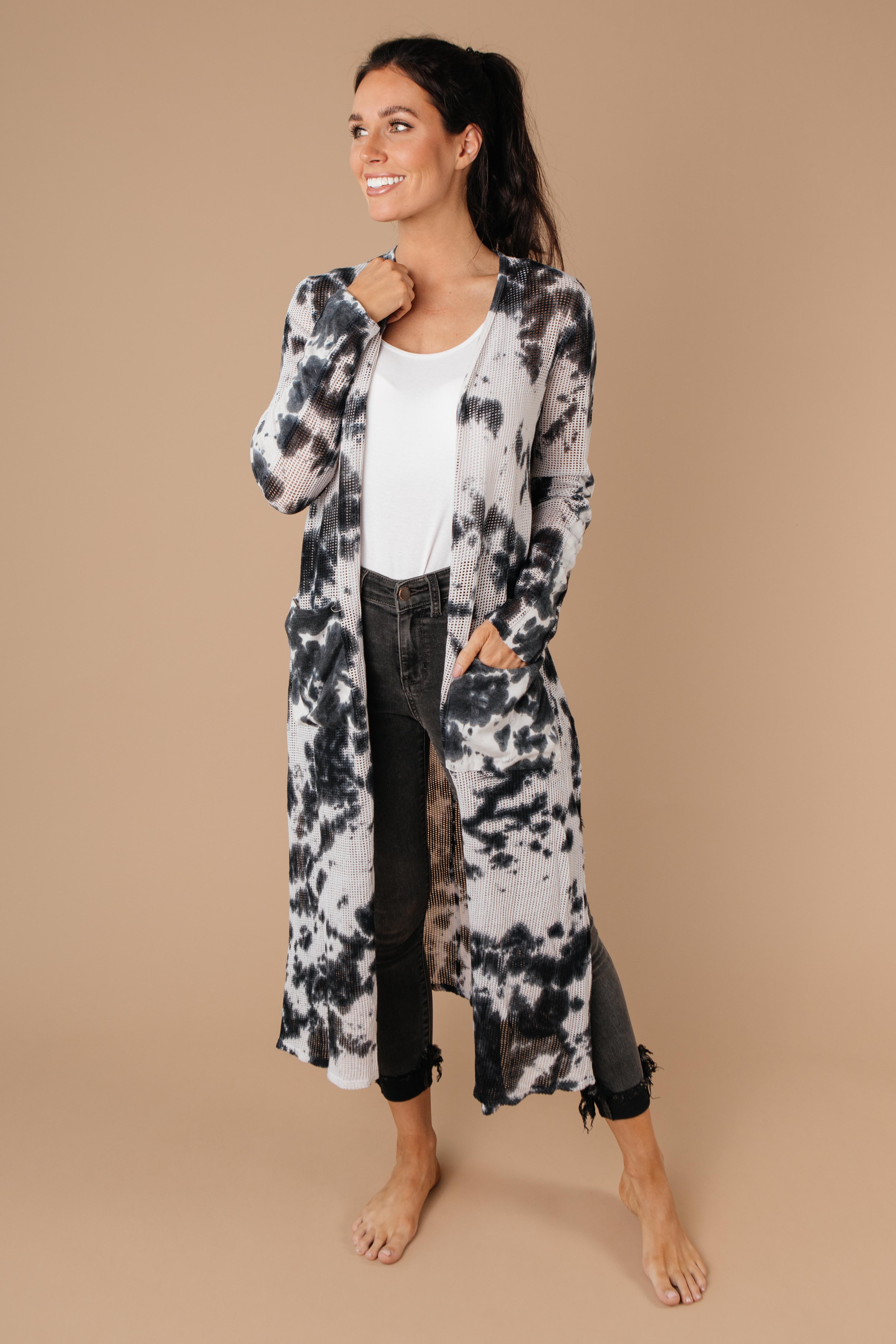 Long Game Black & White Cardigan