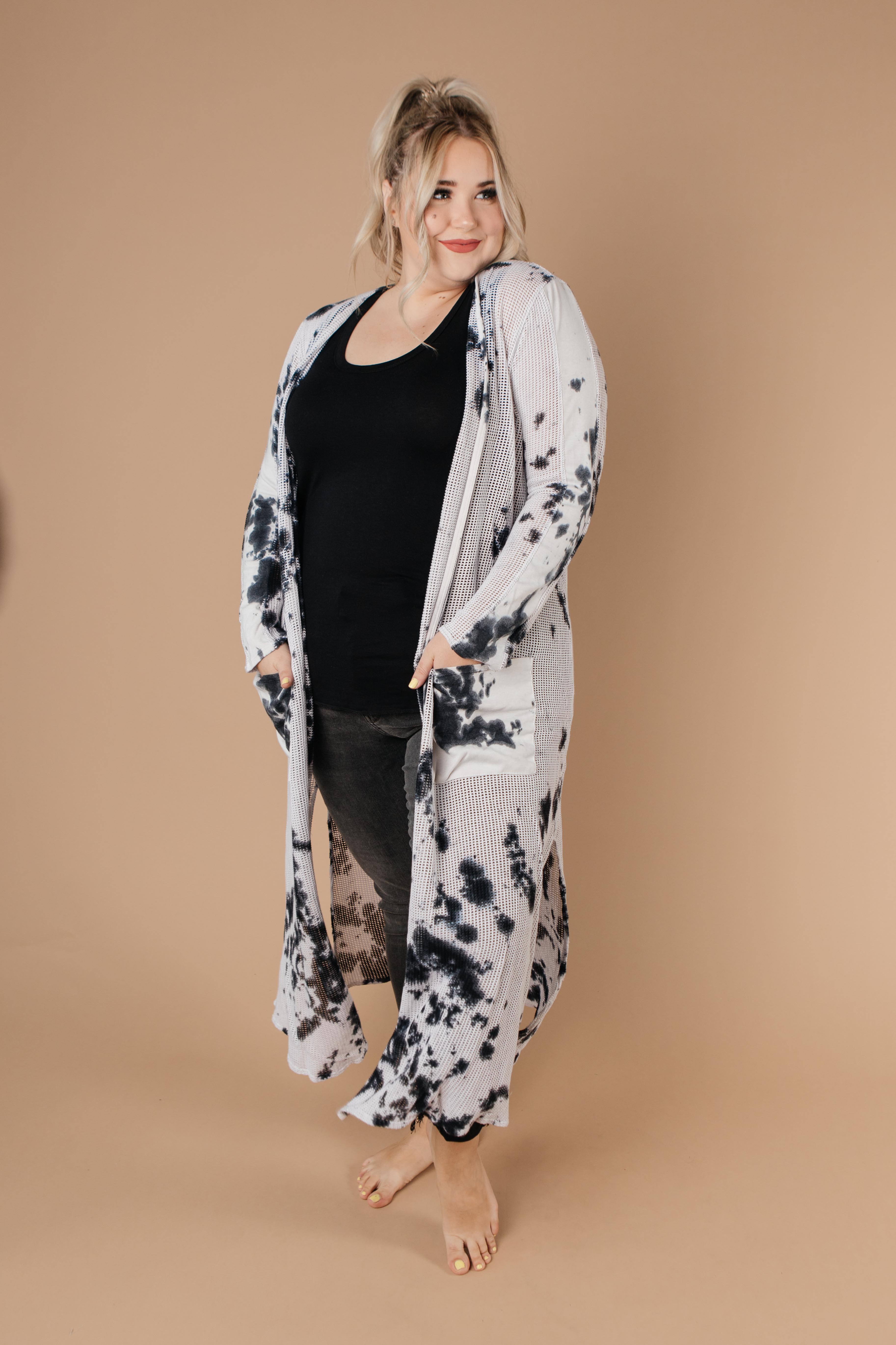 Long Game Black & White Cardigan