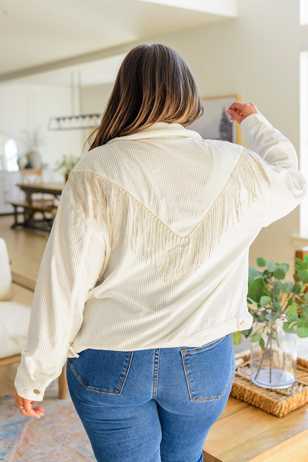 Loretta Rhinestone Fringe Jacket