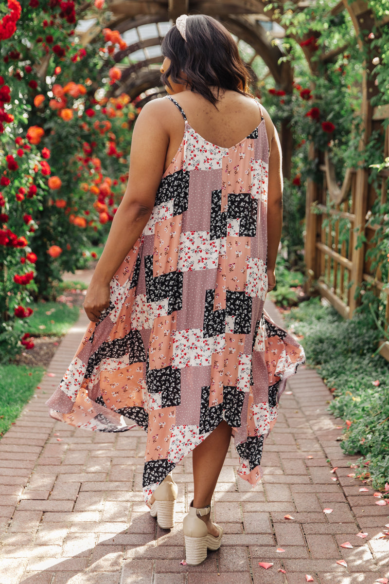 Mix and Patch Dress in Pink