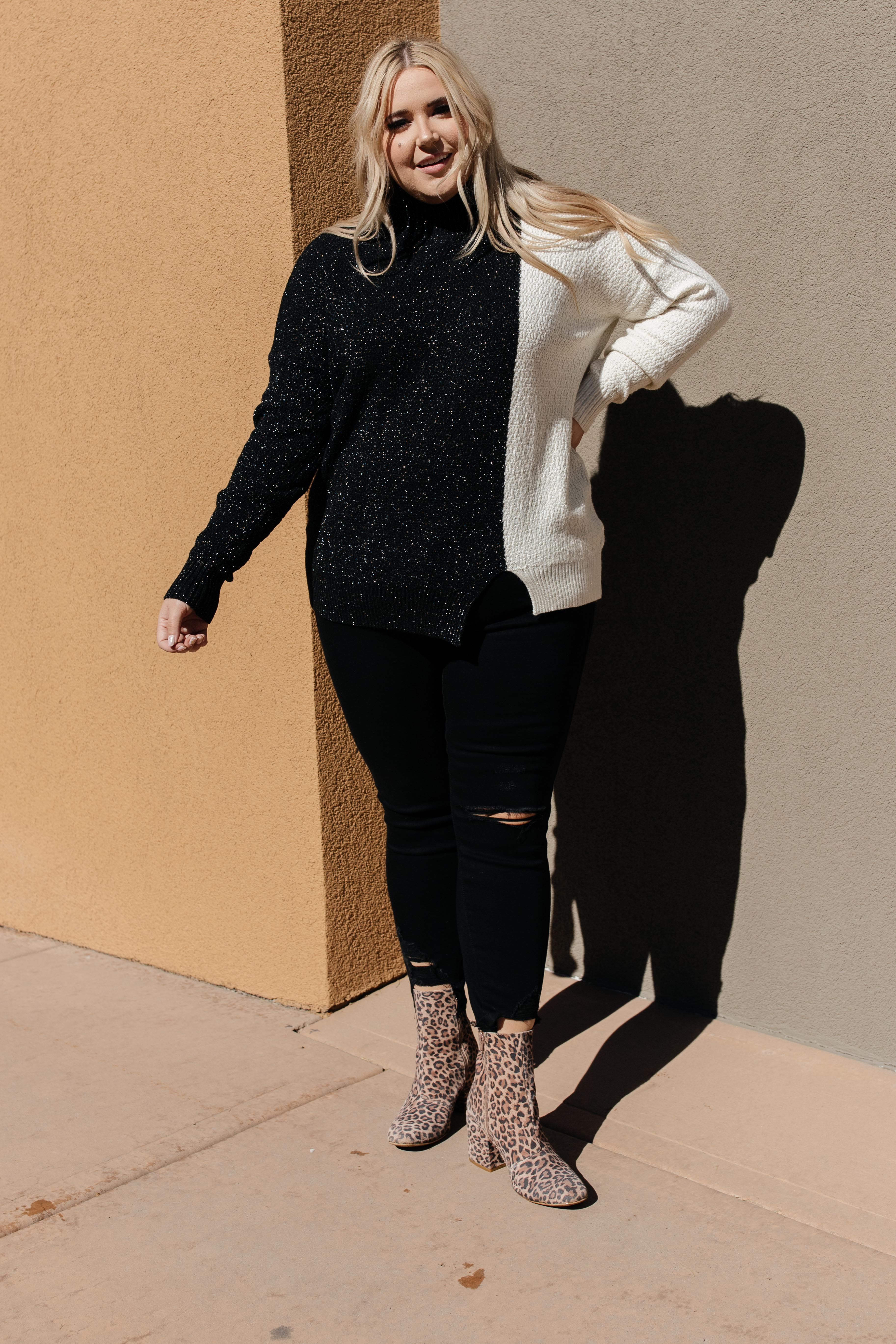 Mostly Dark Turtle Neck Sweater