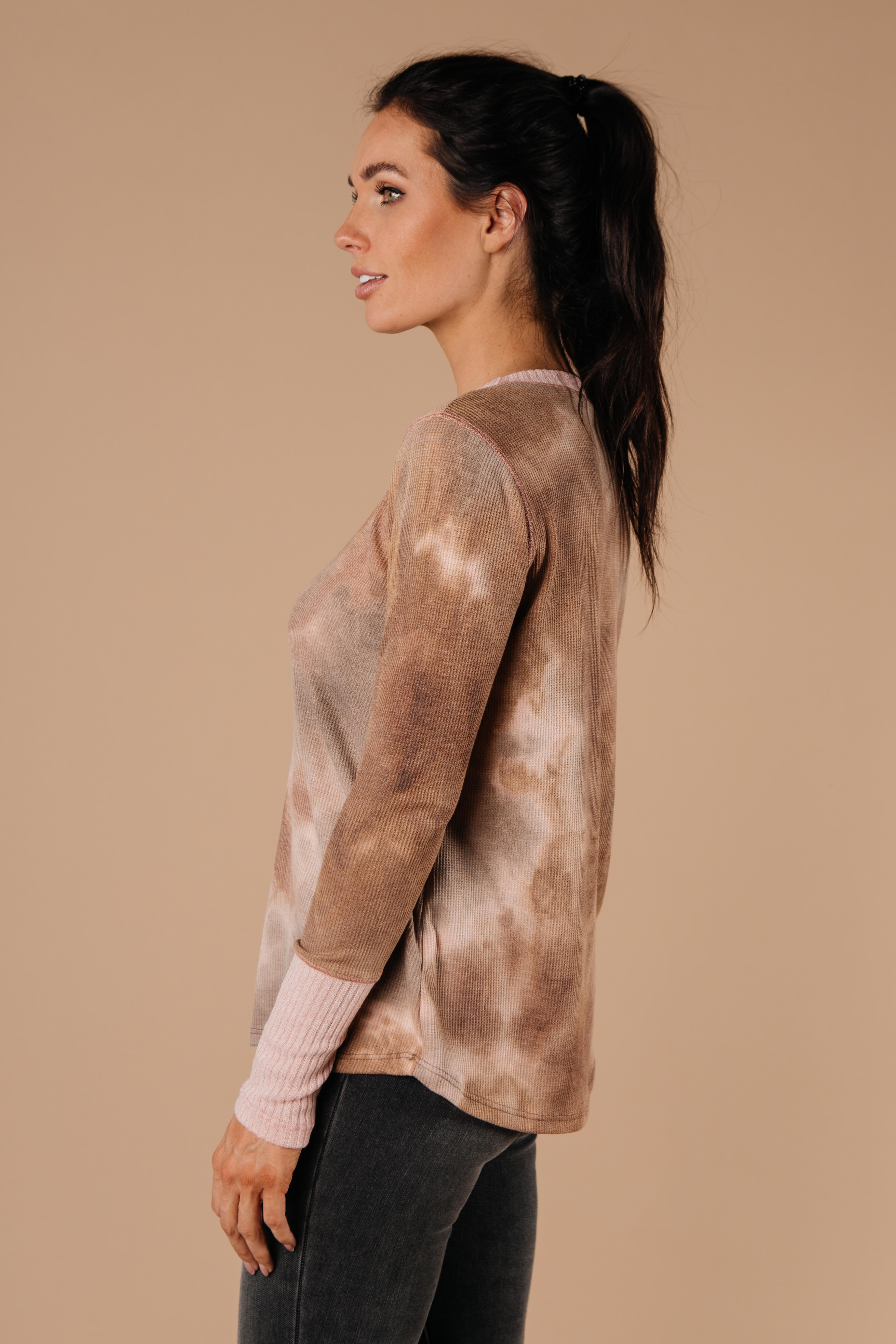 New Neutrals Tie Dye Top