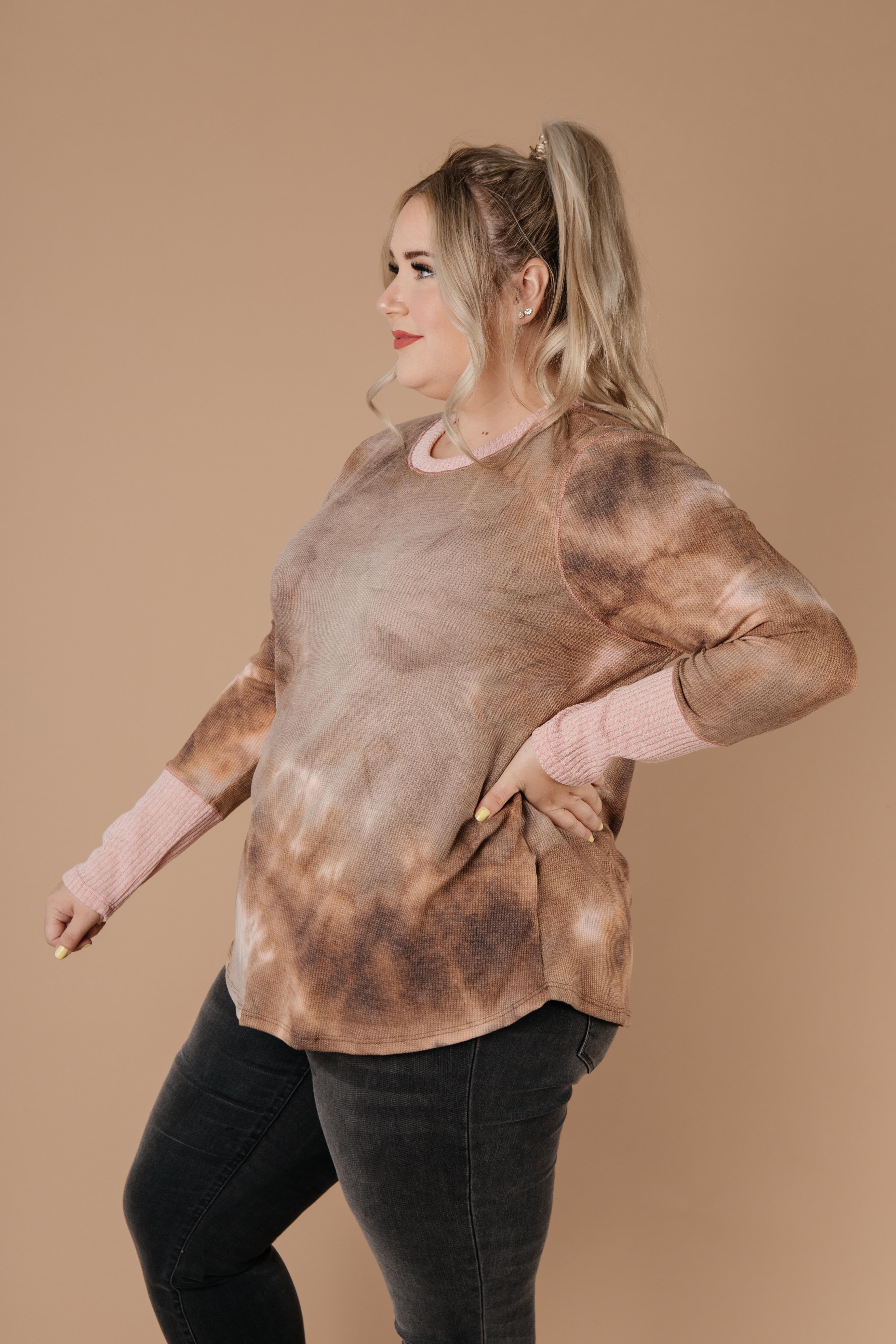 New Neutrals Tie Dye Top