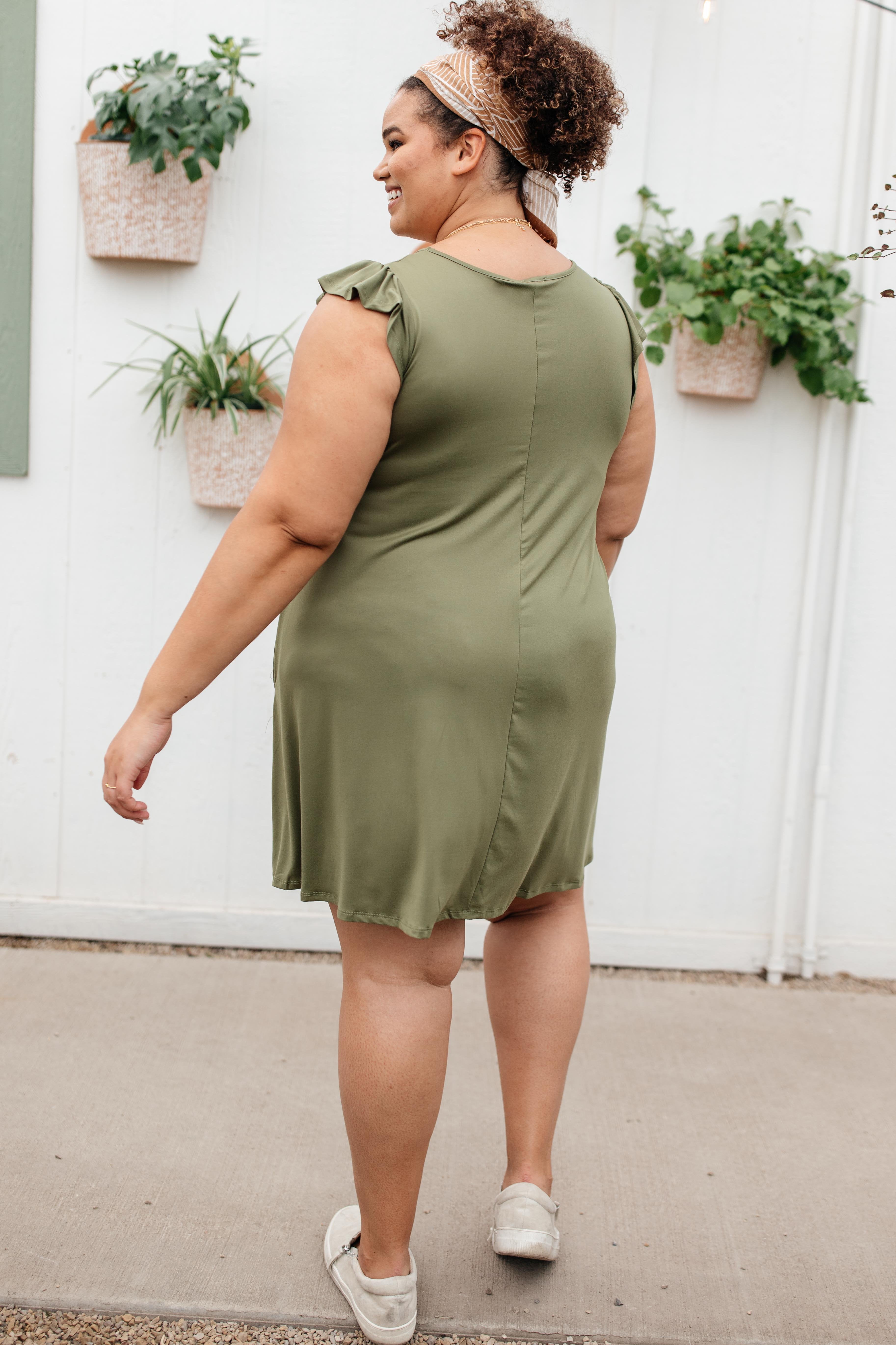 No Worries Dress in Olive