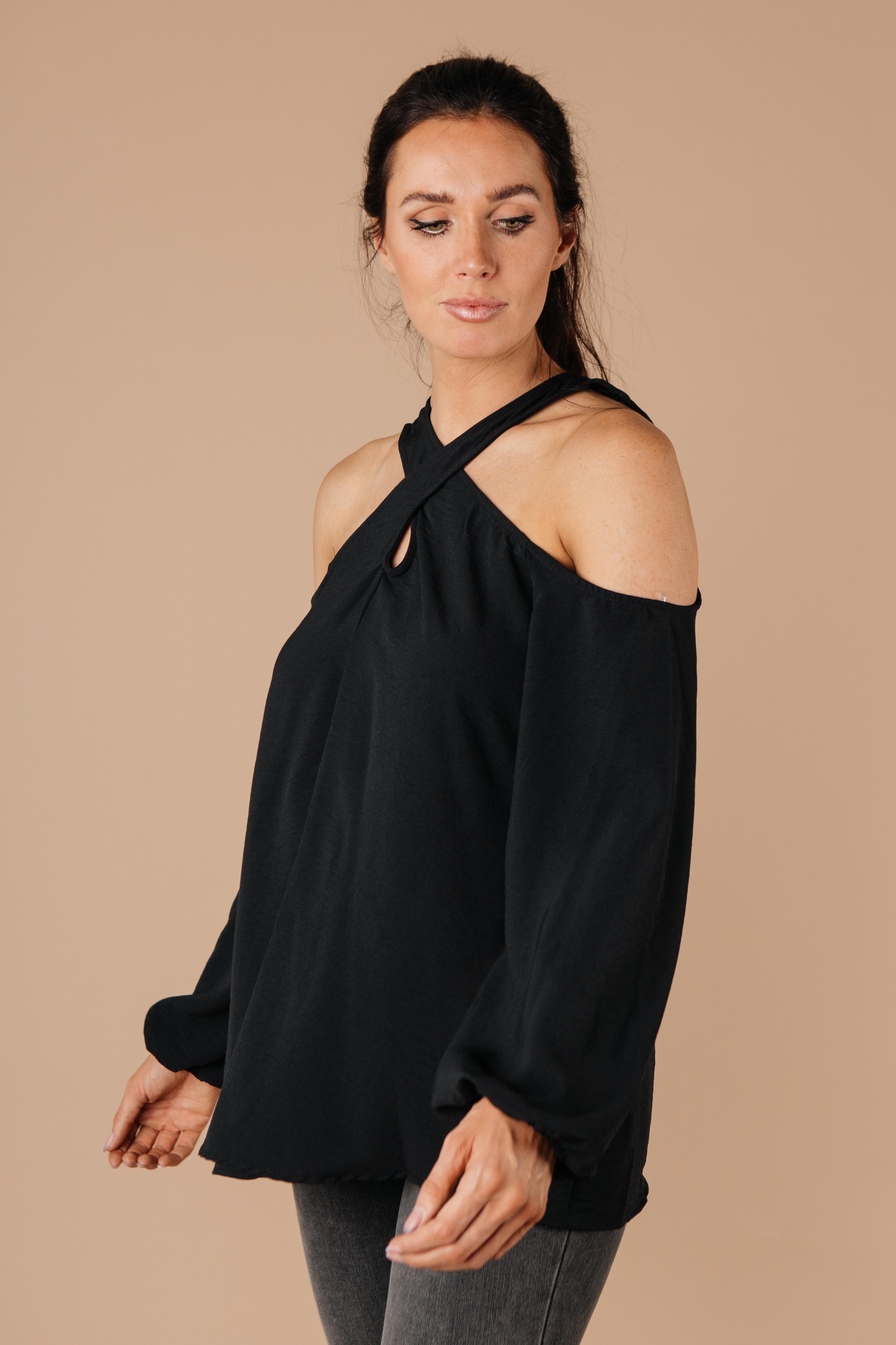 One Last Hurrah Cold Shoulder Top