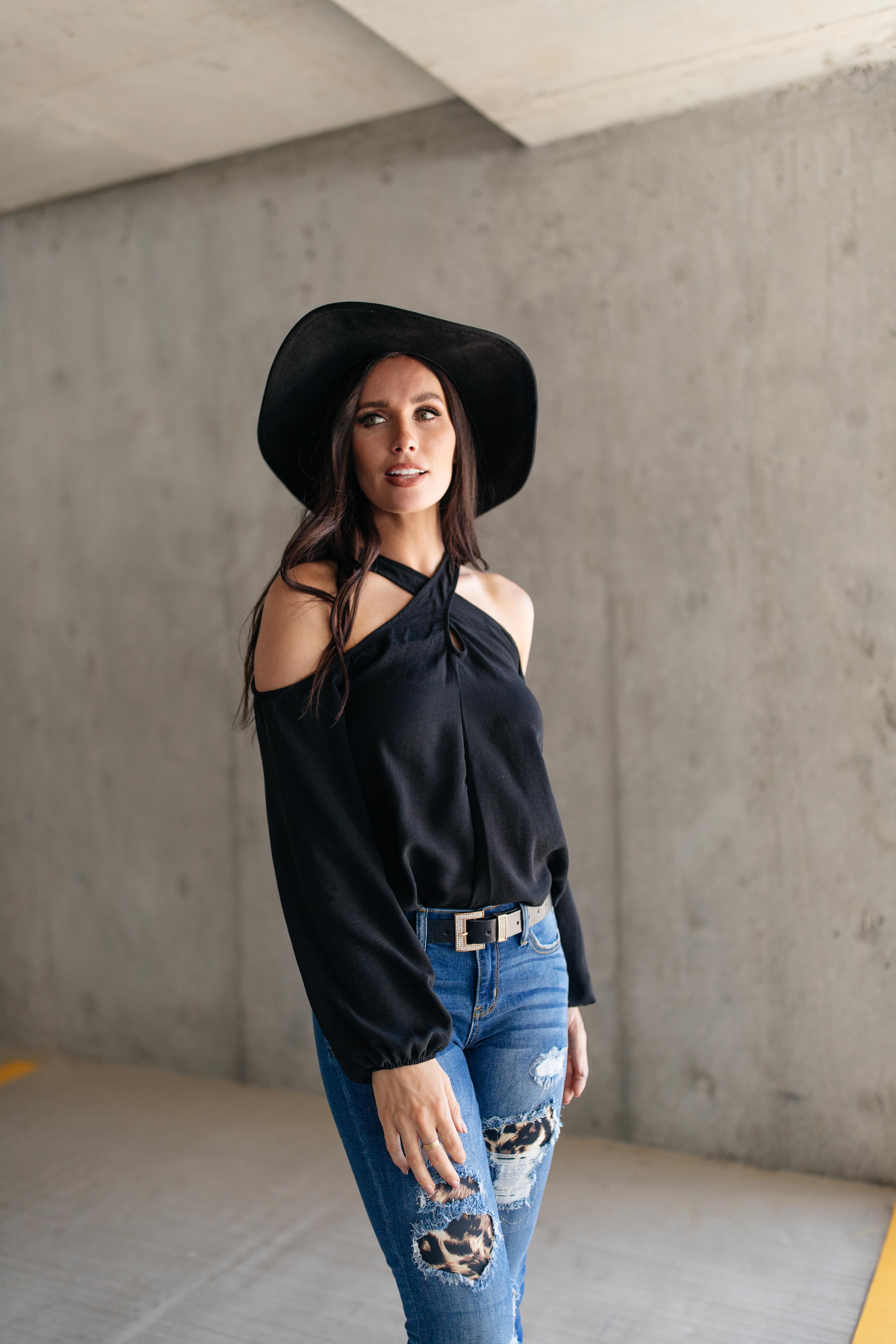 One Last Hurrah Cold Shoulder Top