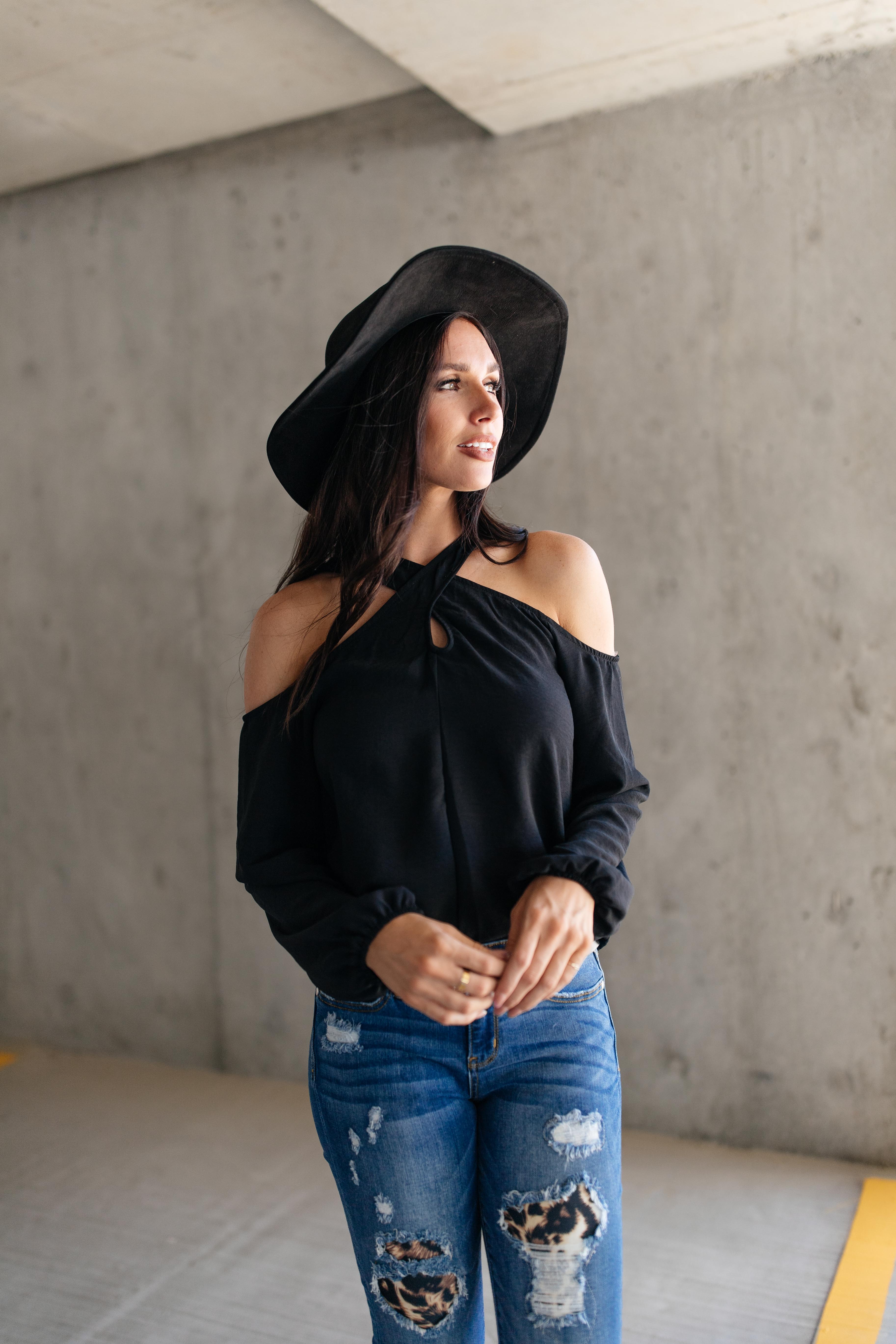 One Last Hurrah Cold Shoulder Top