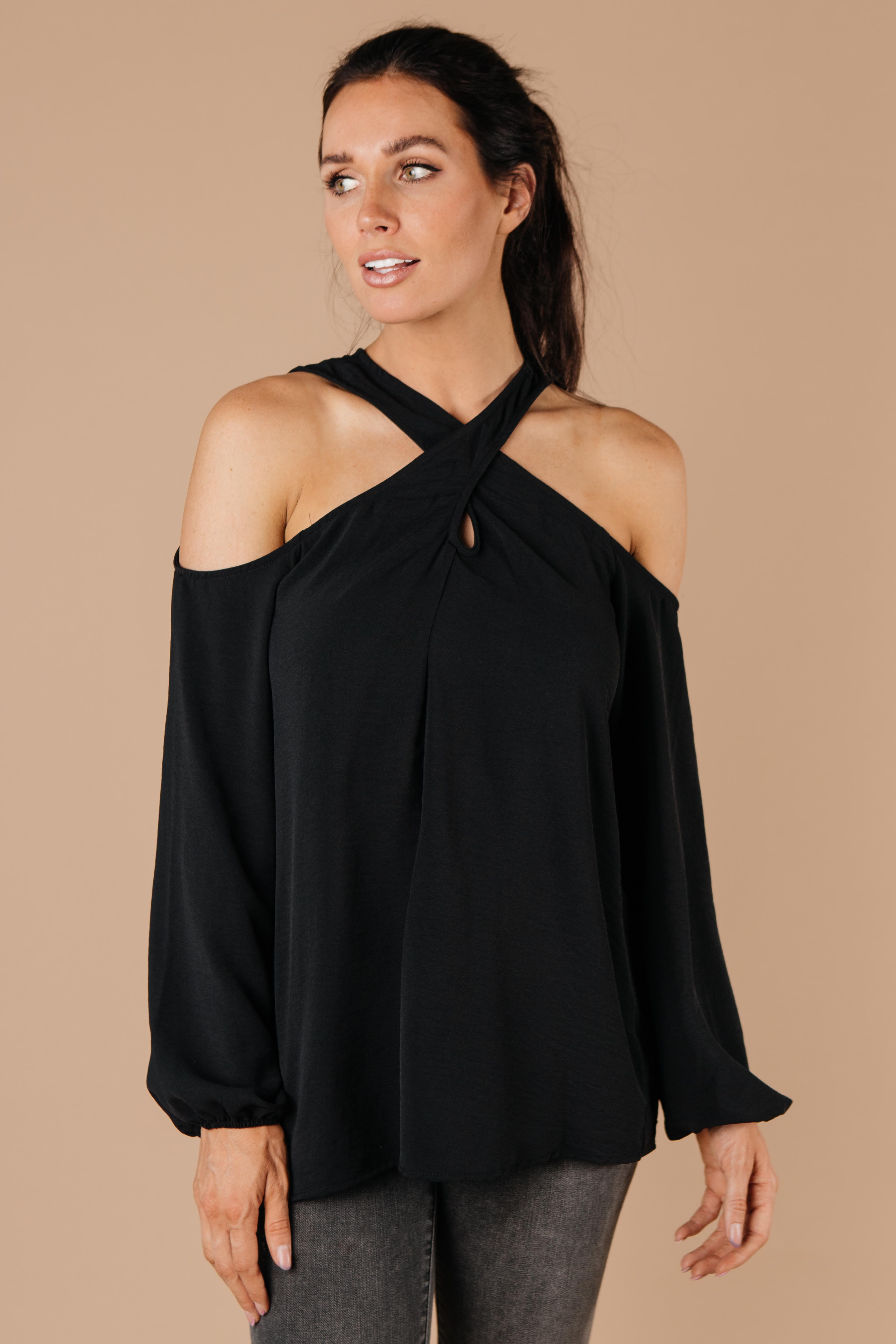 One Last Hurrah Cold Shoulder Top