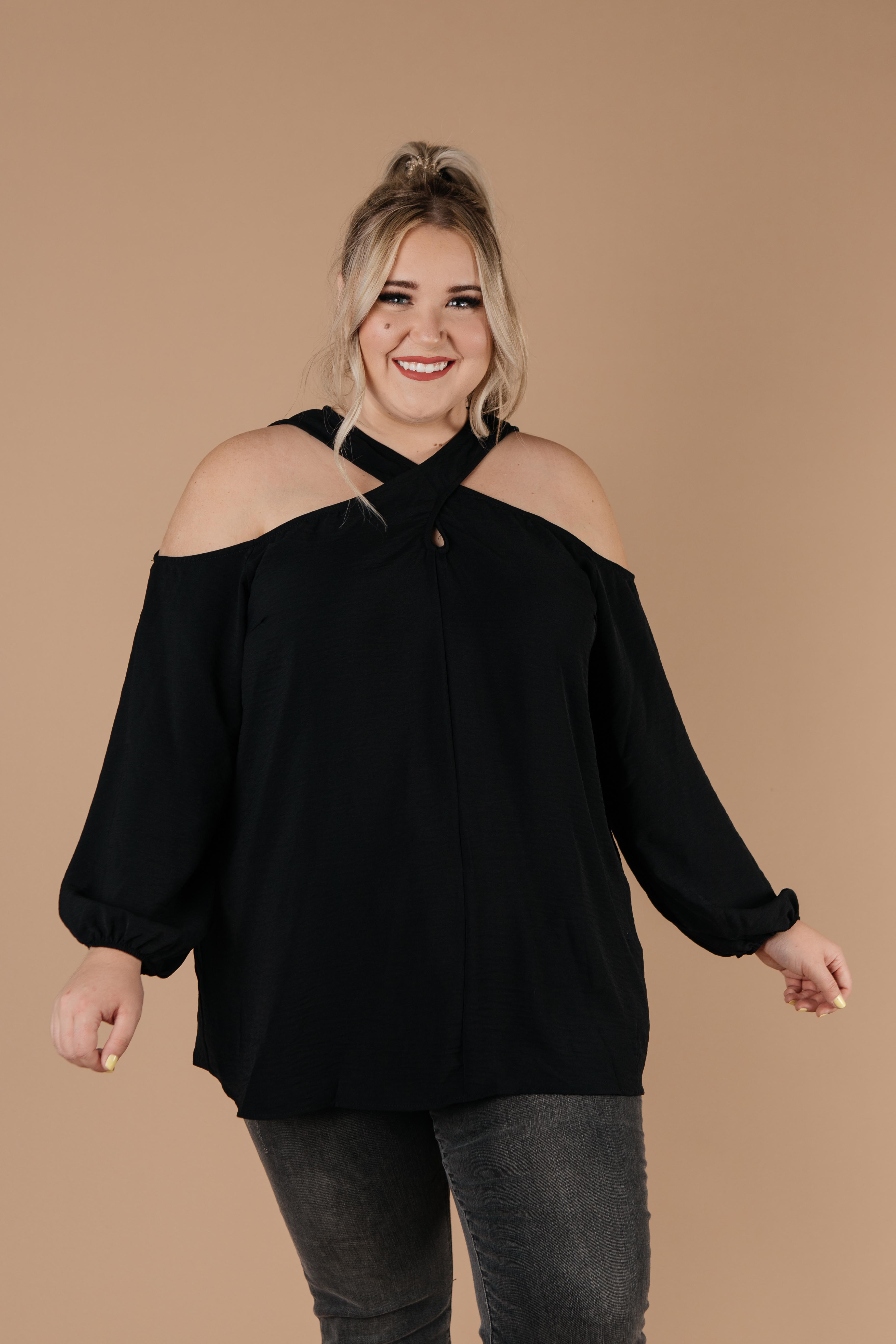 One Last Hurrah Cold Shoulder Top