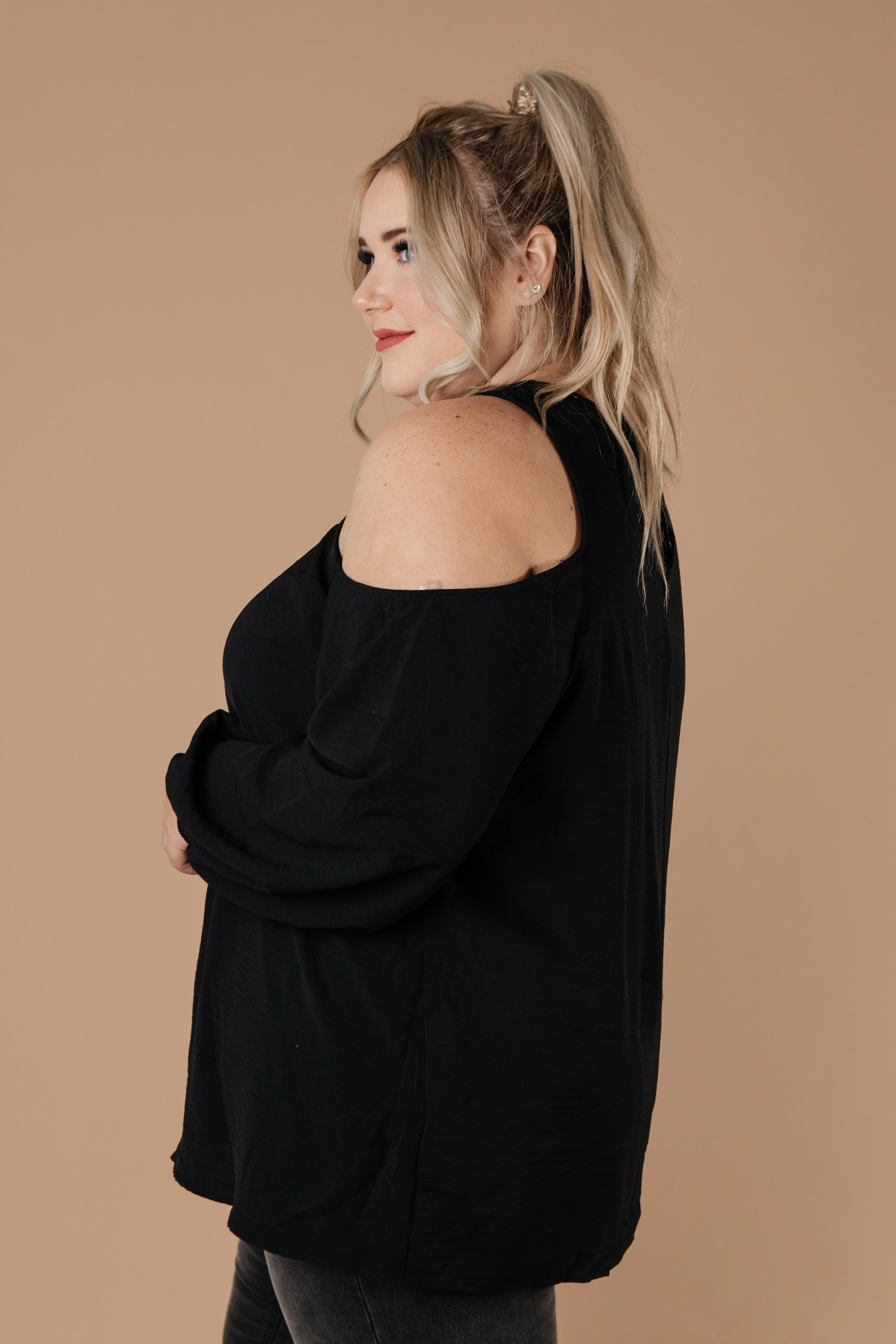 One Last Hurrah Cold Shoulder Top