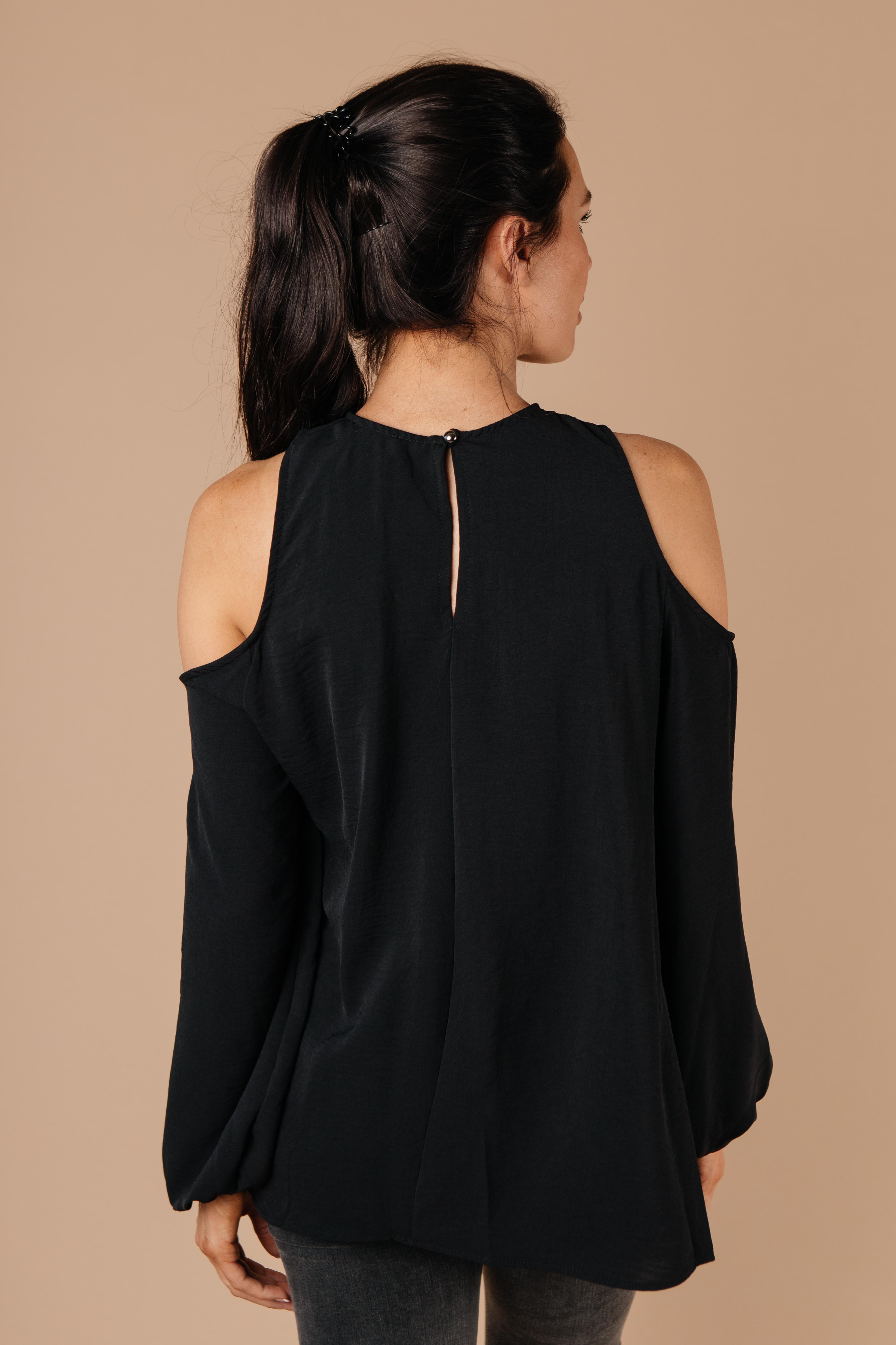 One Last Hurrah Cold Shoulder Top