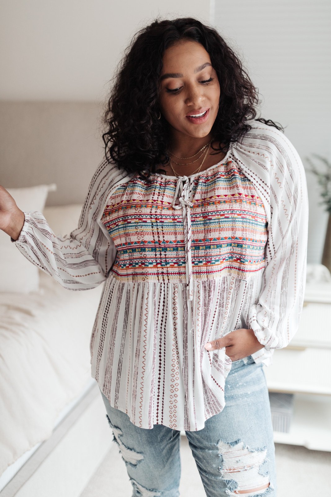 Open Sky Boho Tunic in Ivory