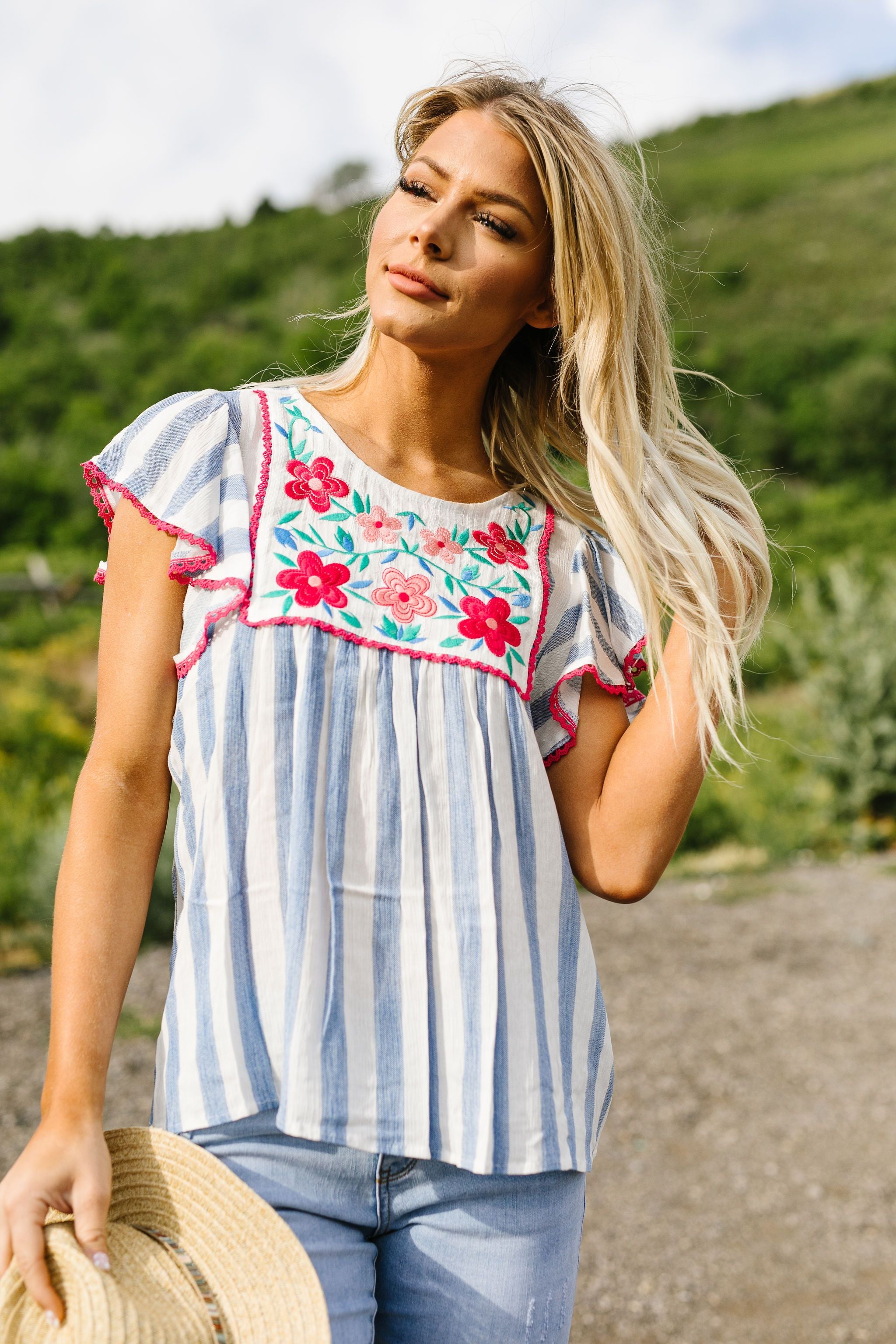 Petunias & Stripes Blouse