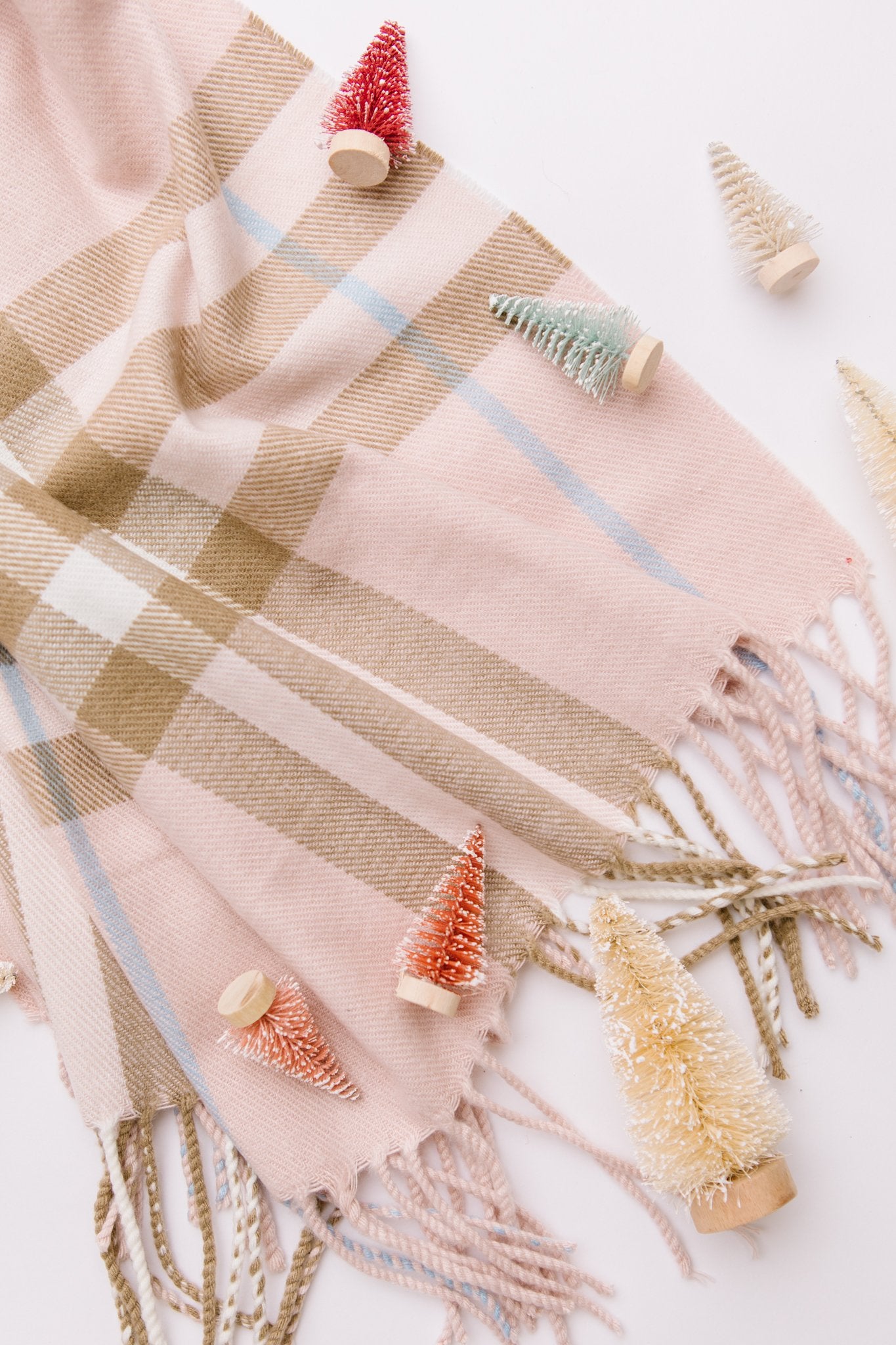 Plaid Winter Scarf In Pink