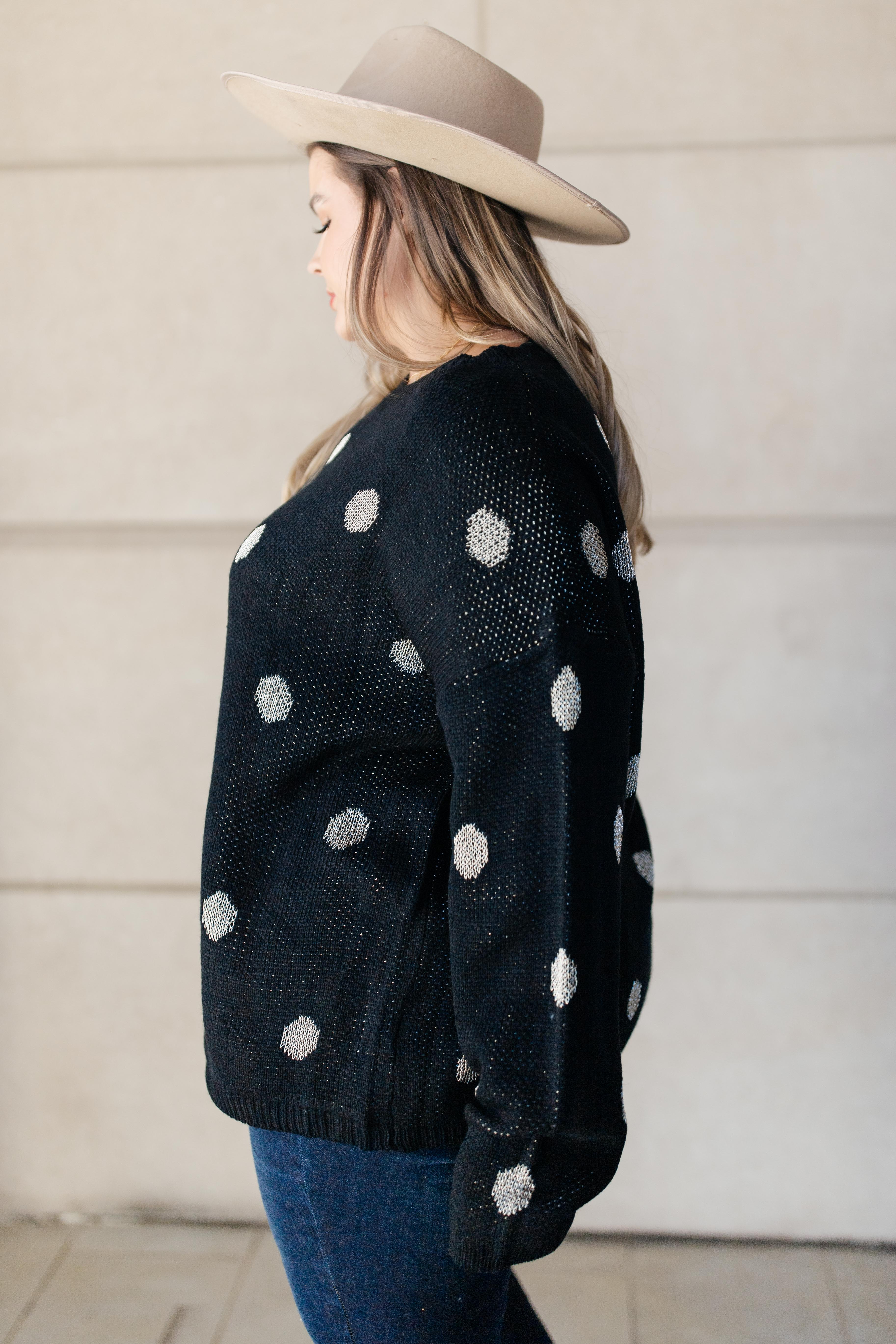 Polka Dots and Knit Sweater