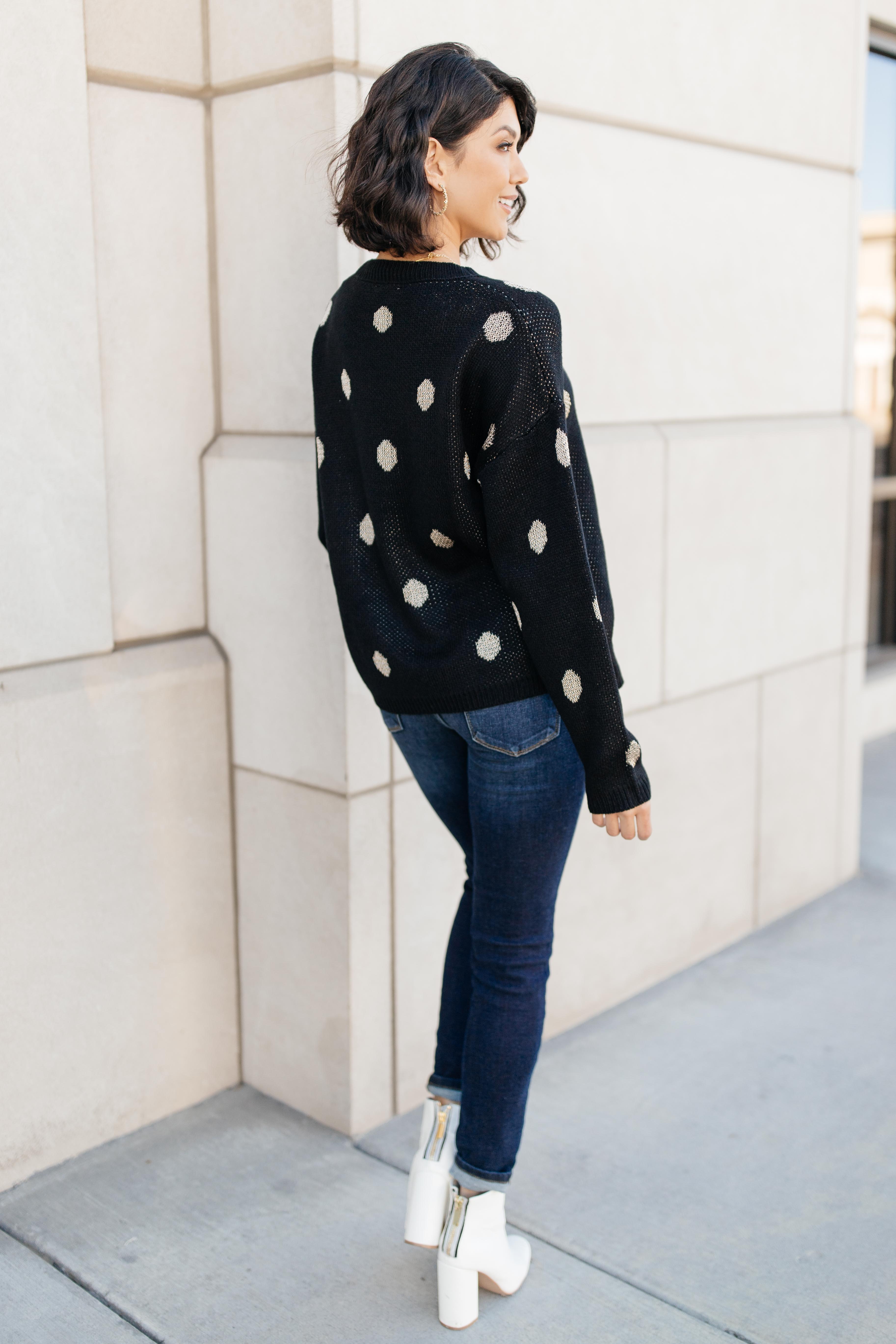 Polka Dots and Knit Sweater